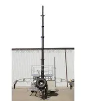 Larson Electronics 112' Hydraulic Megatower™ Mast - Skid Base - Red LED Strobe Light, Antenna Mount - Auto Retract