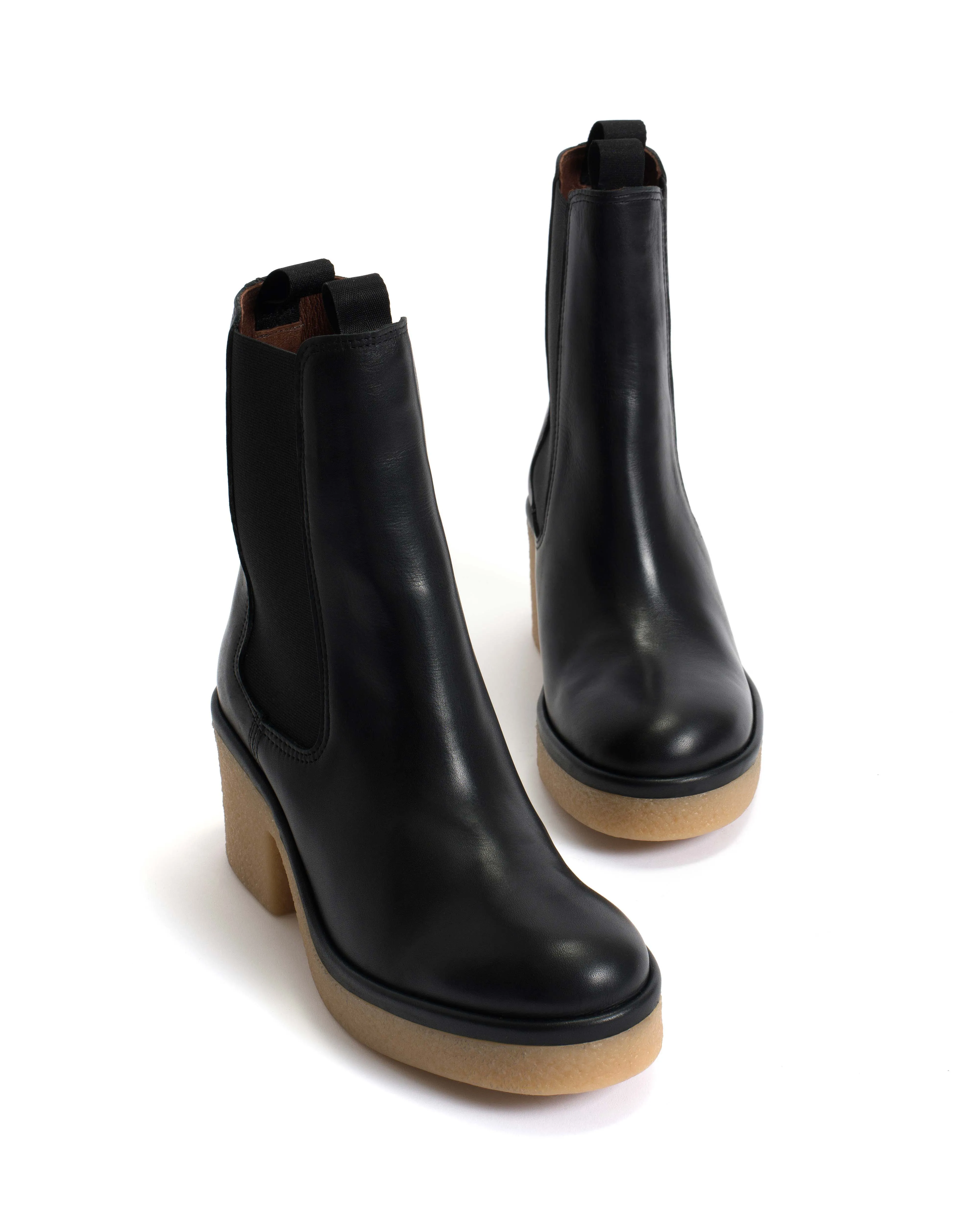 Laurell 65 platform Soft calf & sole Black & natural