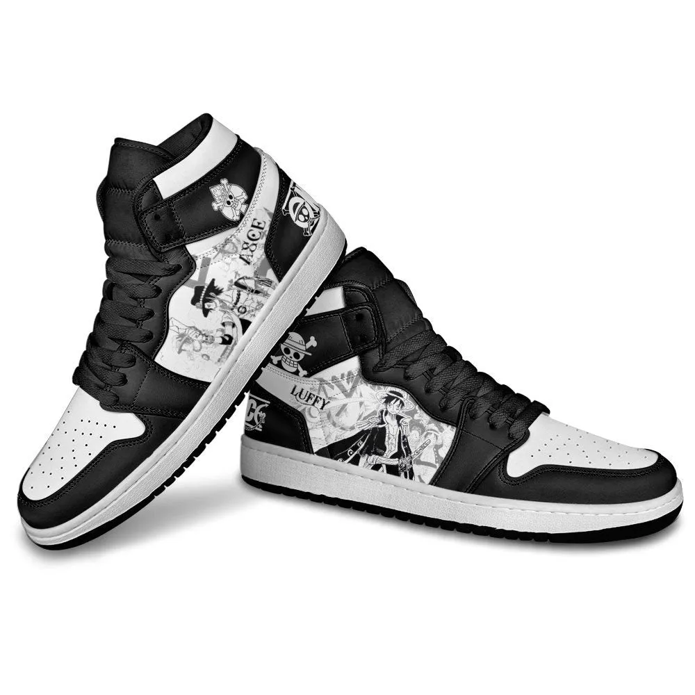 Luffy and Ace Sneakers Custom OP Shoes Manga Style