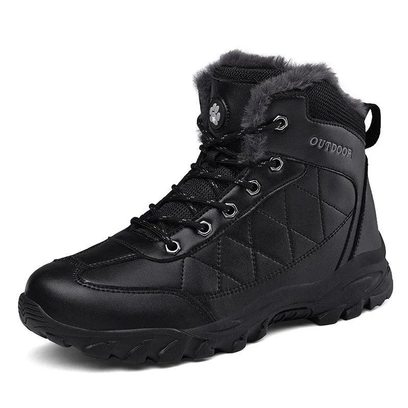 Man's fashion joker leather winter thermal outdoor stable comfortable boots