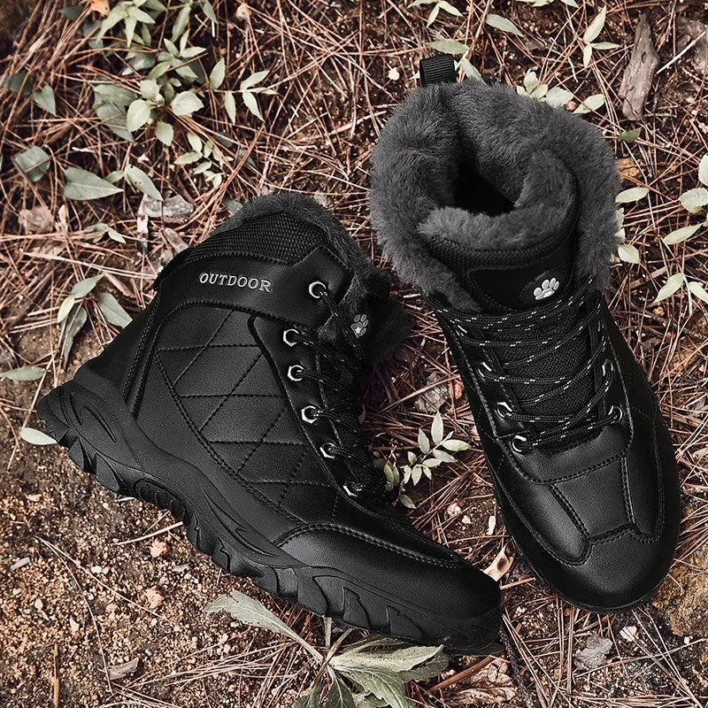 Man's fashion joker leather winter thermal outdoor stable comfortable boots