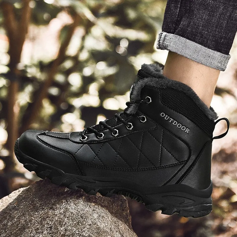 Man's fashion joker leather winter thermal outdoor stable comfortable boots