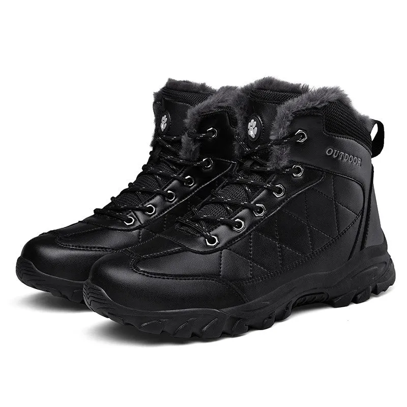 Man's fashion joker leather winter thermal outdoor stable comfortable boots
