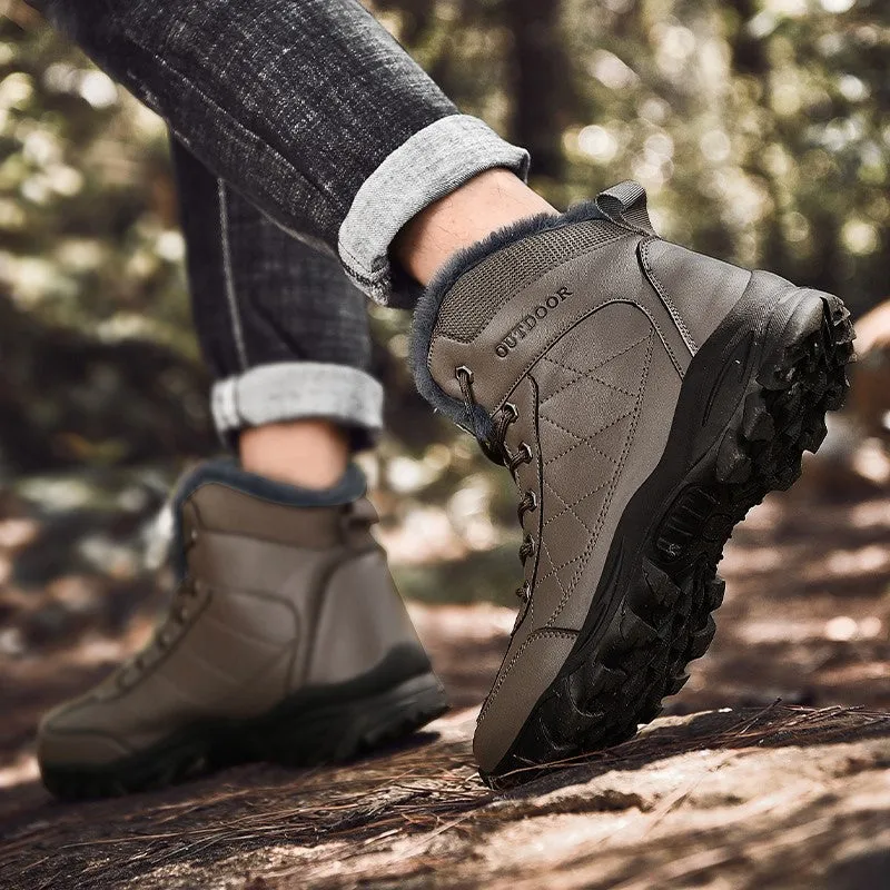 Man's fashion joker leather winter thermal outdoor stable comfortable boots