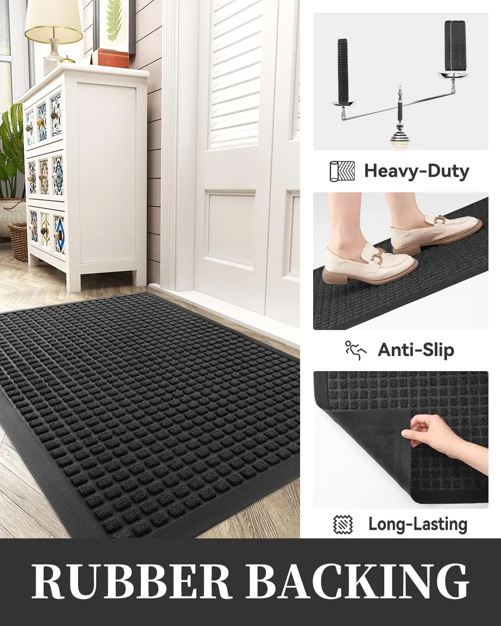 MontVoo Non-Slip Outdoor Welcome Door Mat 17"x30"