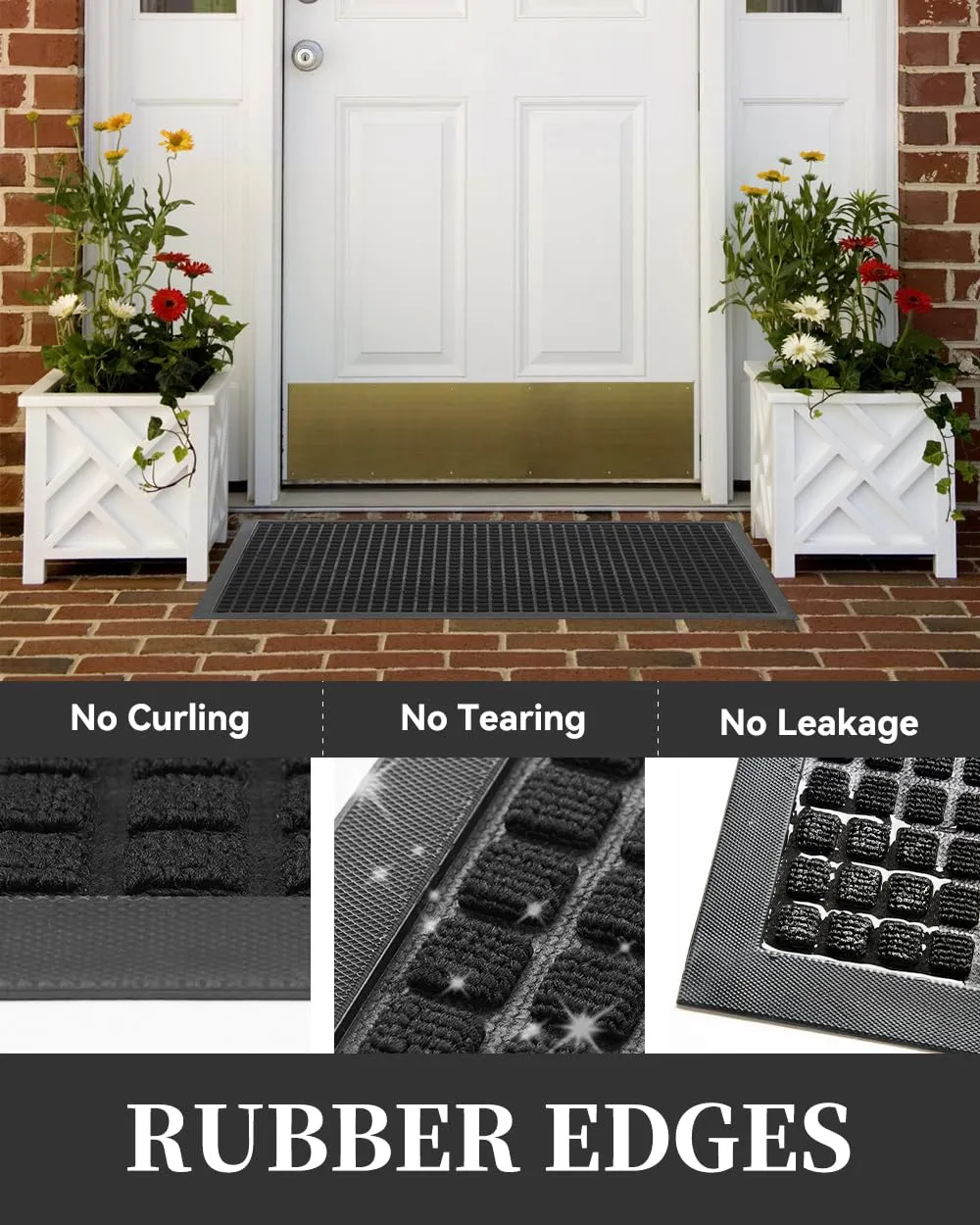 MontVoo Non-Slip Outdoor Welcome Door Mat 17"x30"