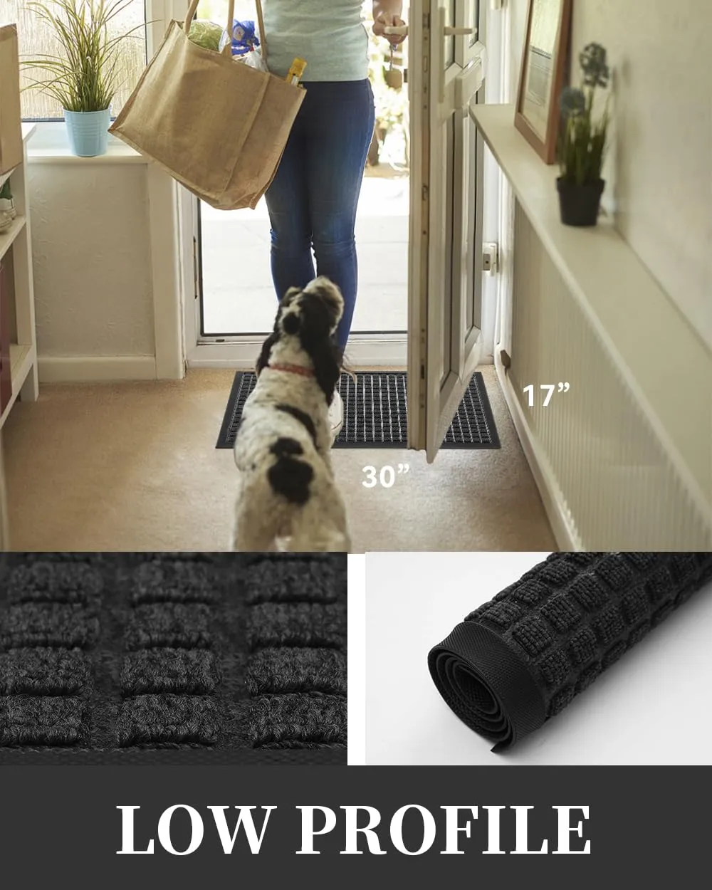MontVoo Non-Slip Outdoor Welcome Door Mat 17"x30"