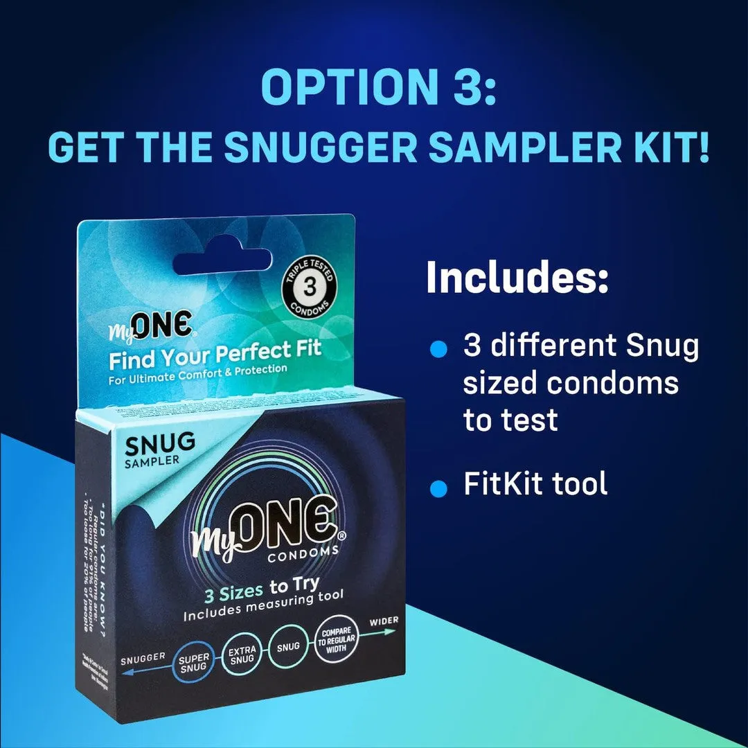 myONE "Snug" Condom Sampler (With FitKit Measuring Tool)