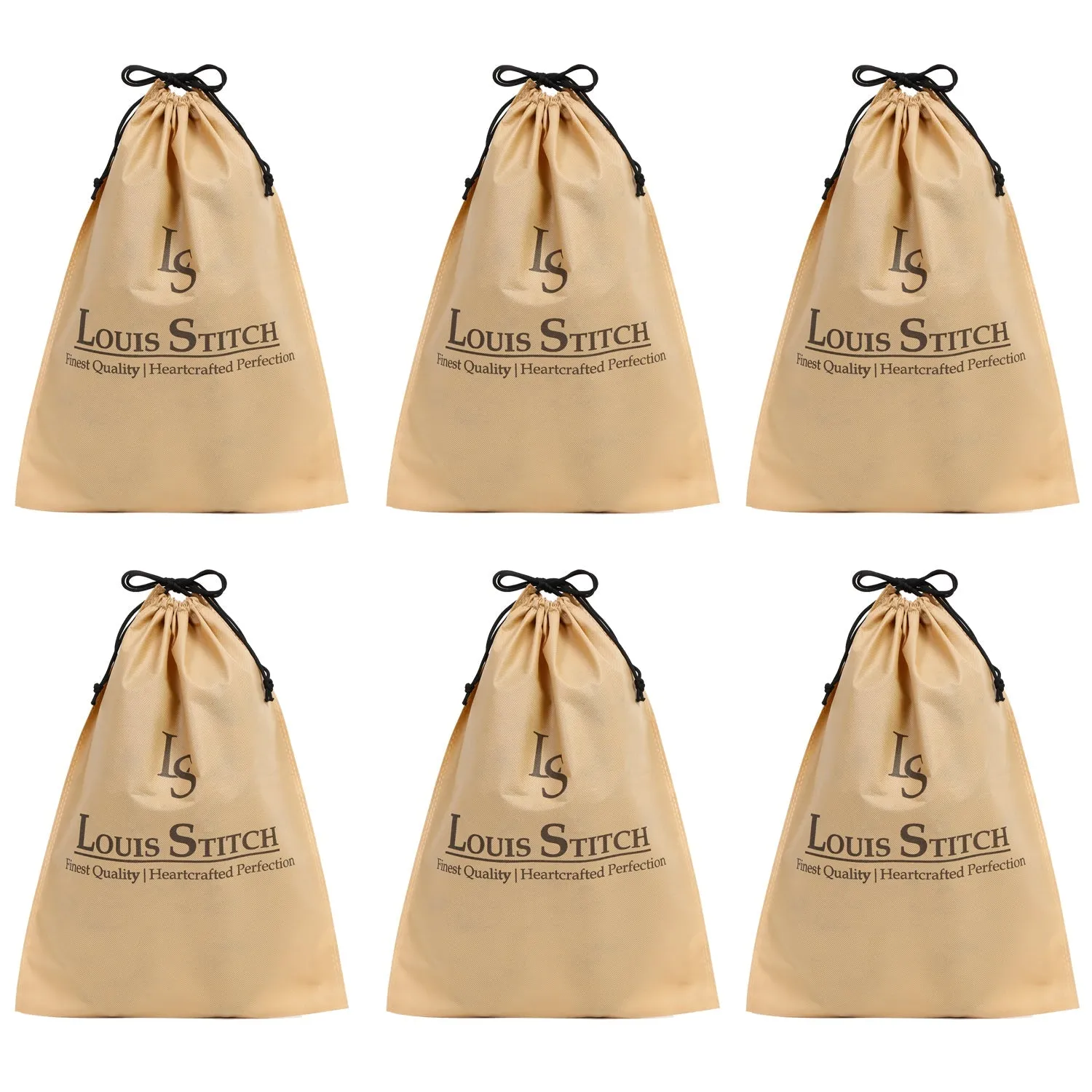 Non Woven Shoe Bag Pack Of  6 Beige Plain