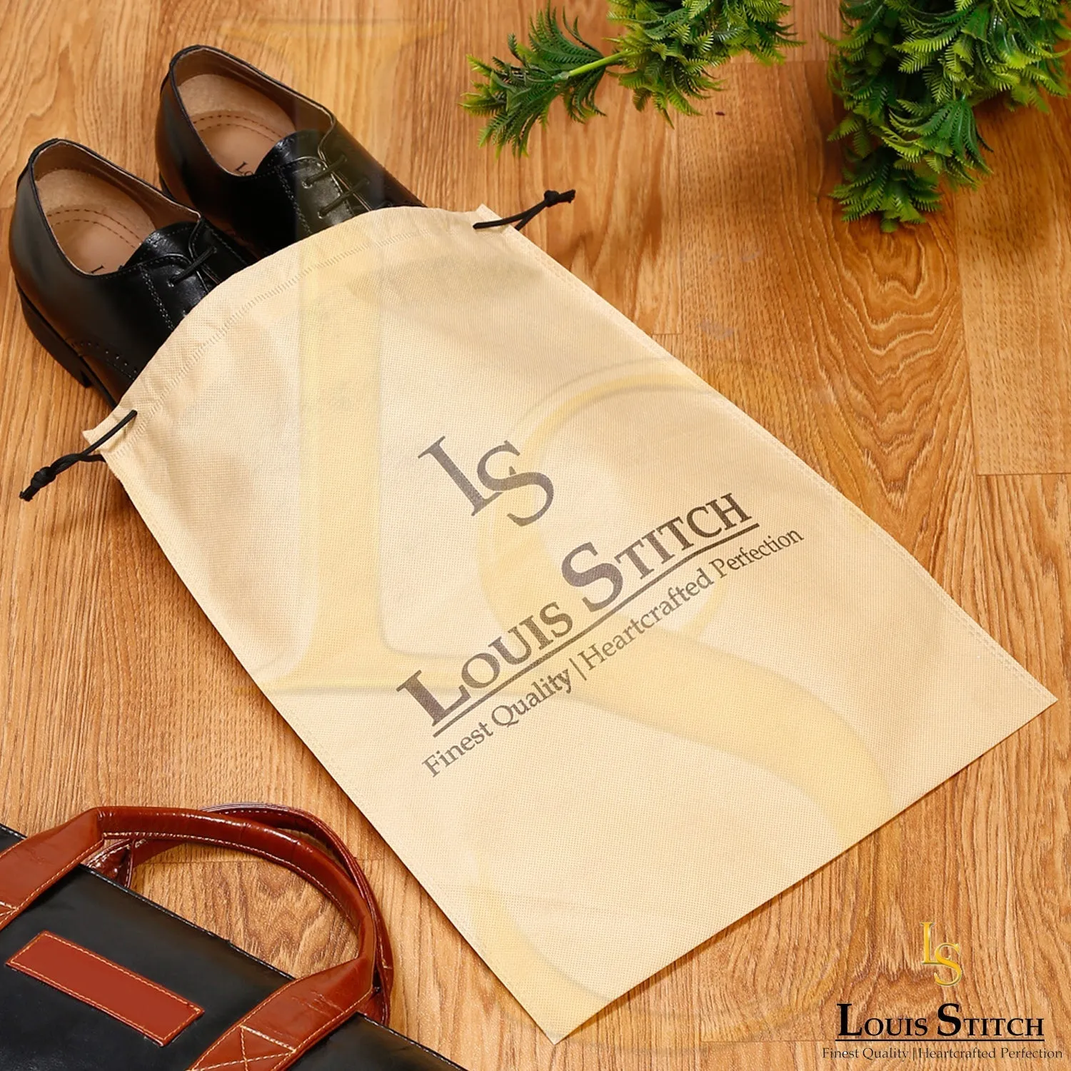 Non Woven Shoe Bag Pack Of  6 Beige Plain
