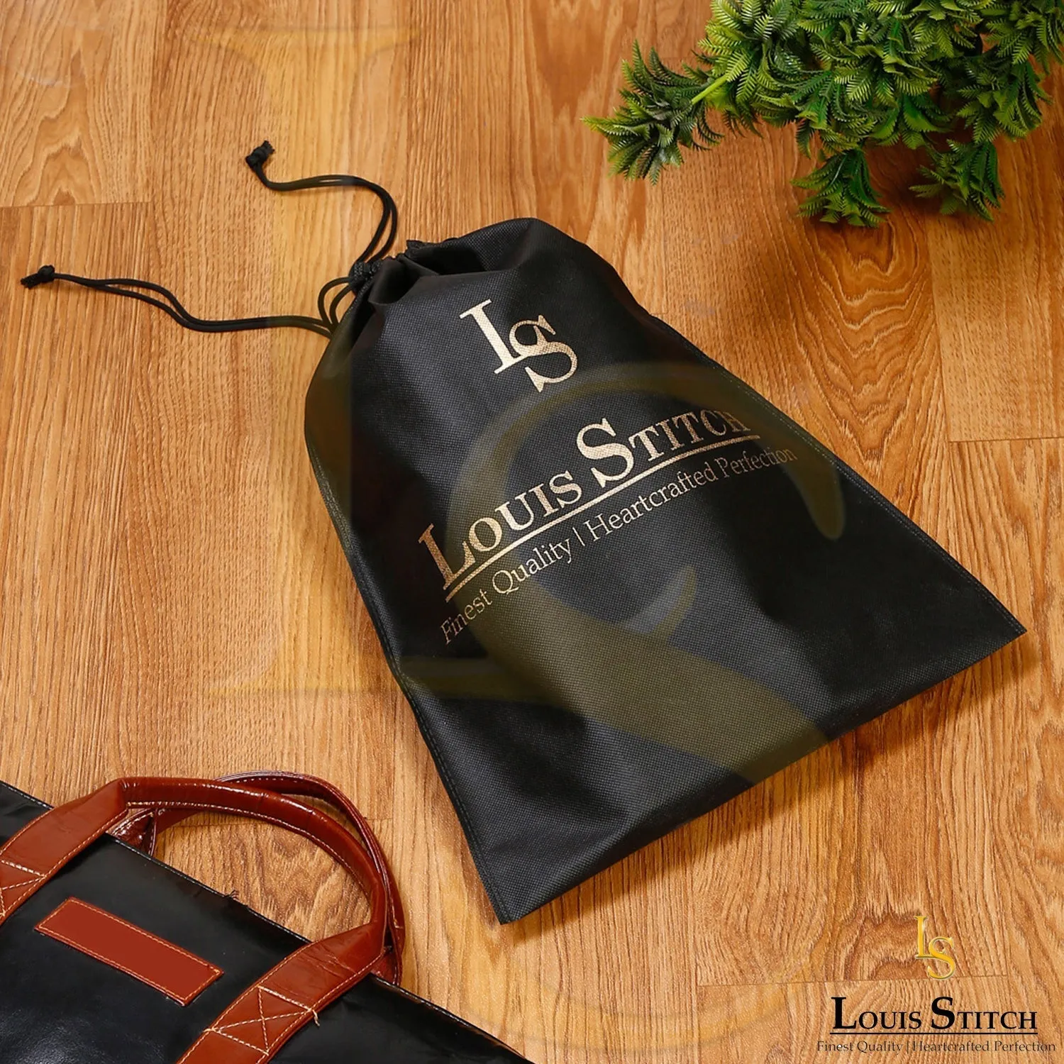 Non Woven Shoe Bag Pack Of  6 Black Plain