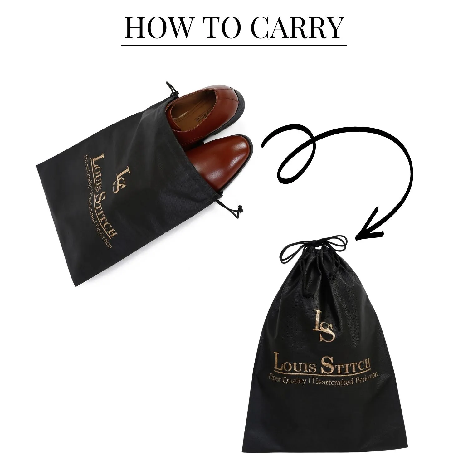 Non Woven Shoe Bag Pack Of  6 Black Plain