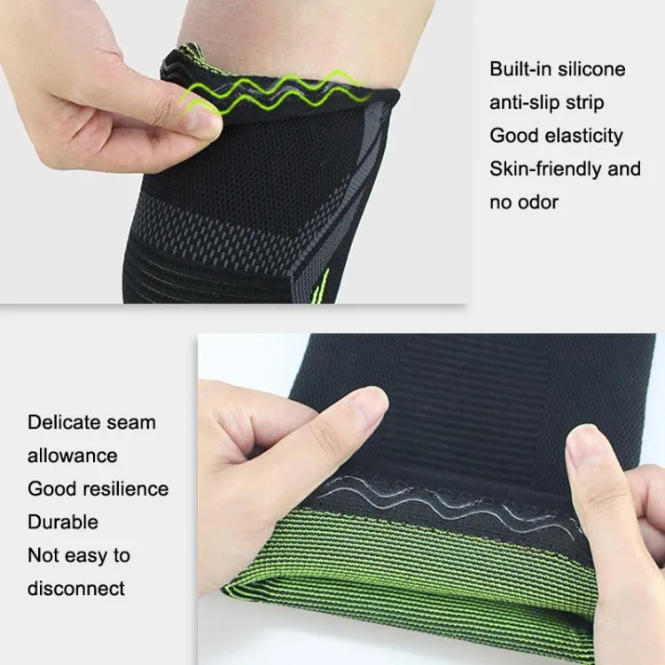 Nylon Sports Protective Gear Four-Way Stretch Knit Knee Pads, Size: S(Black White)