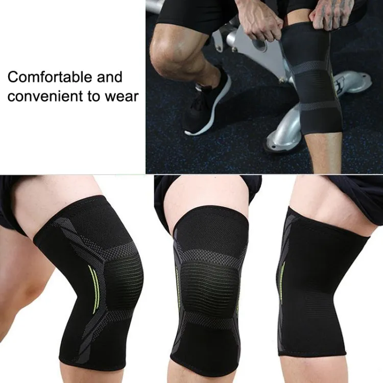 Nylon Sports Protective Gear Four-Way Stretch Knit Knee Pads, Size: S(Black White)