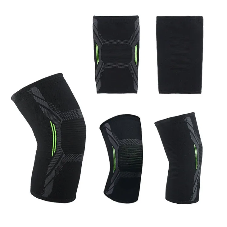 Nylon Sports Protective Gear Four-Way Stretch Knit Knee Pads, Size: S(Black White)