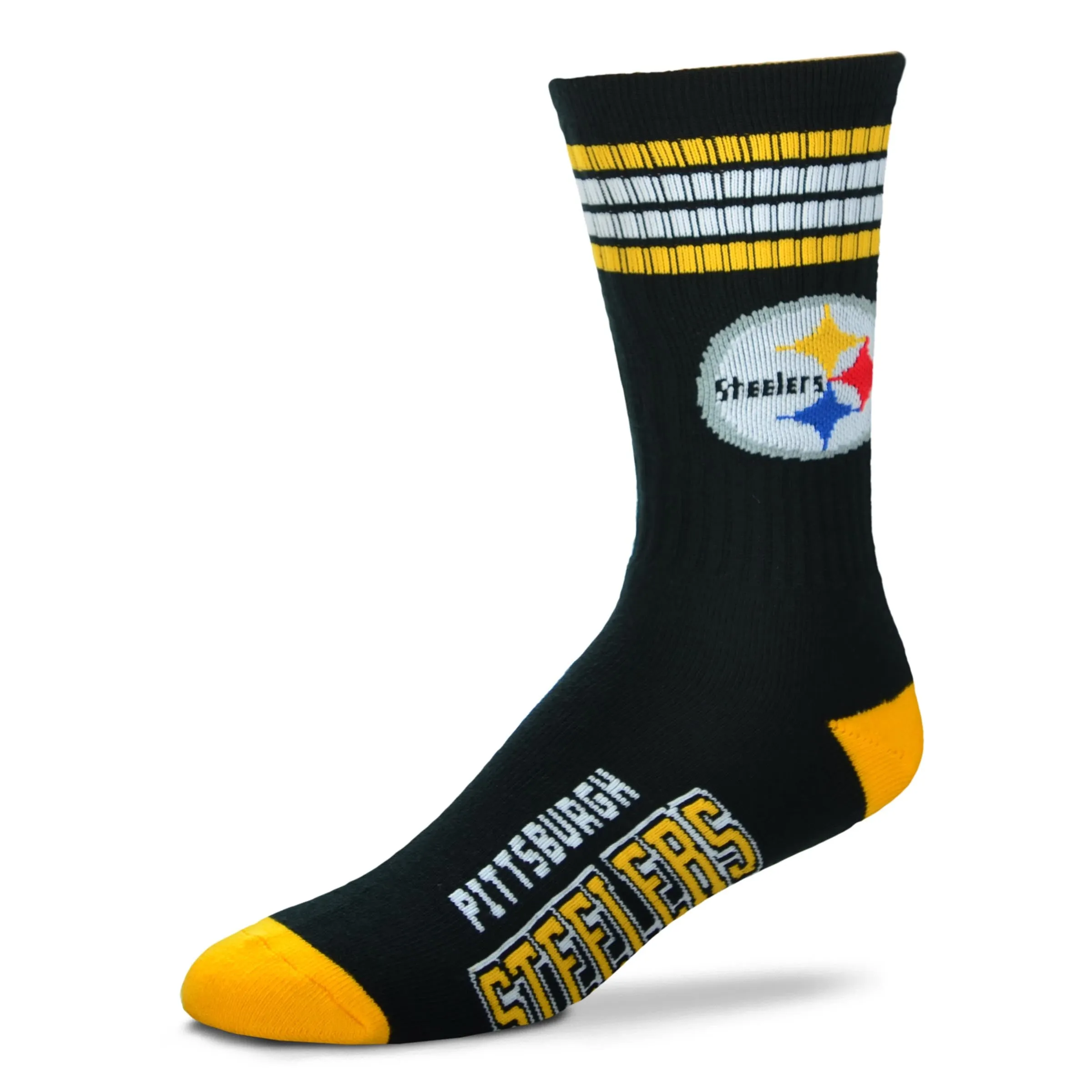 Pittsburgh Steelers Socks 4-Stripe Long Deuce Team Color Performance