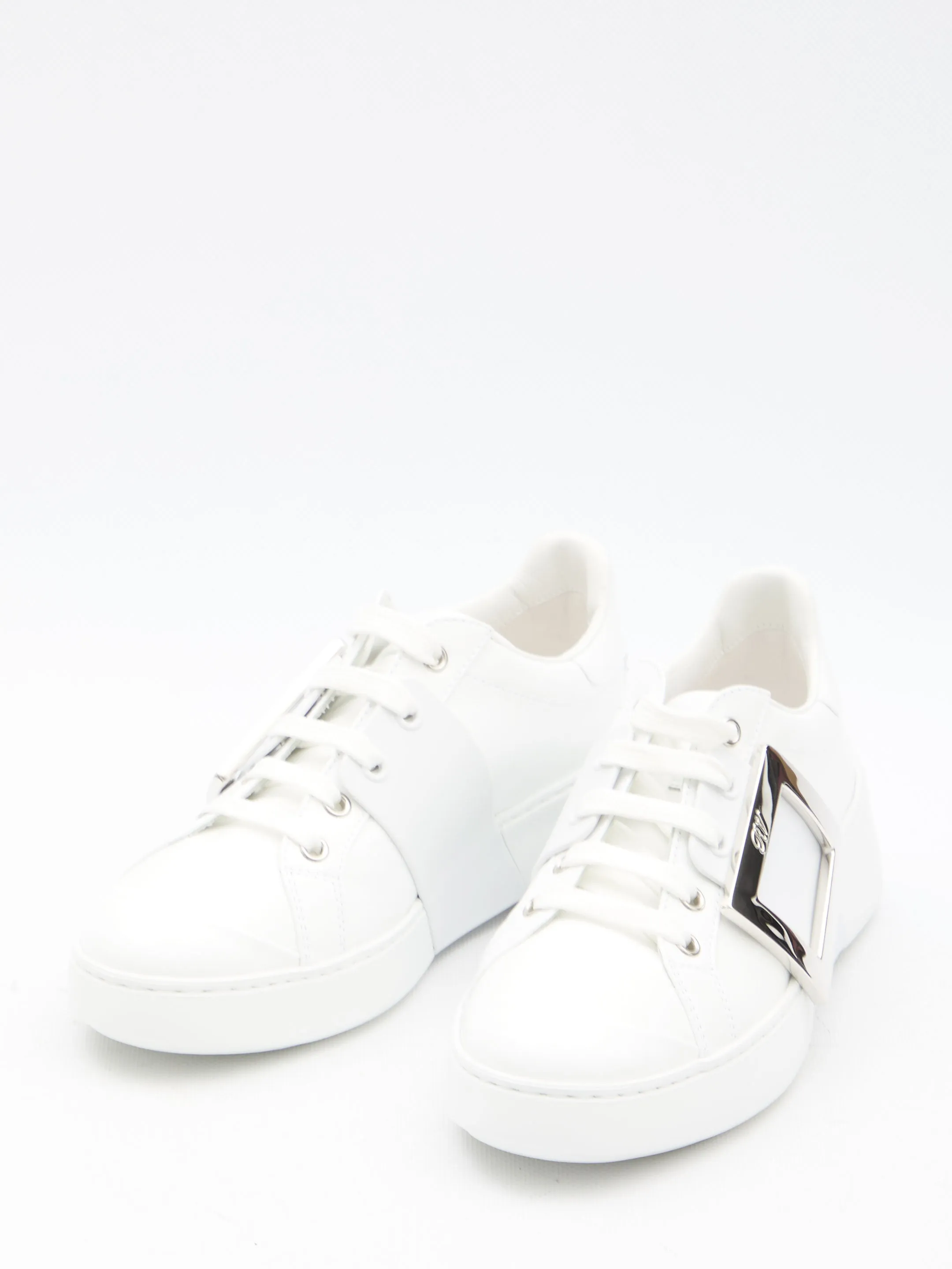 Roger Vivier Leather Viv Skate Sneakers