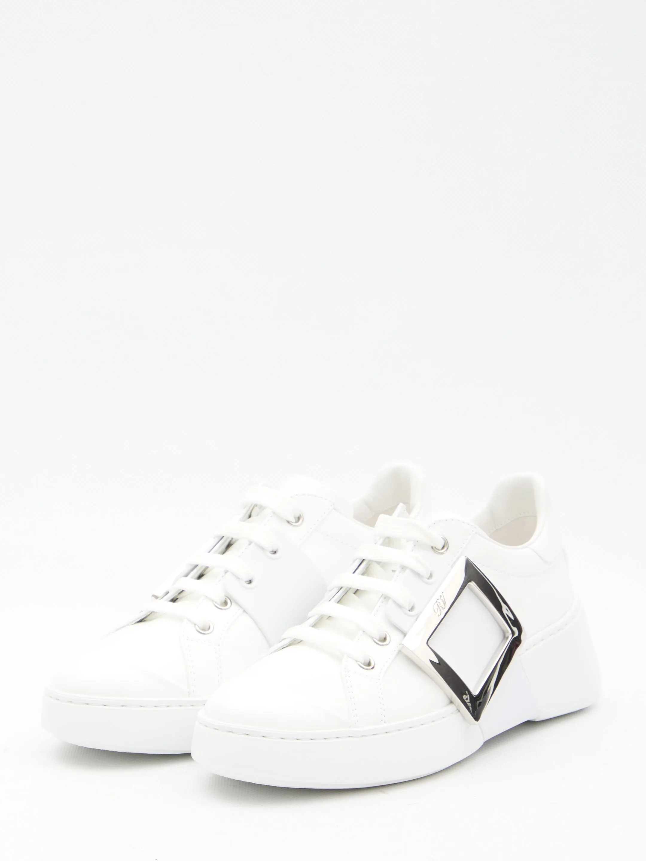 Roger Vivier Leather Viv Skate Sneakers