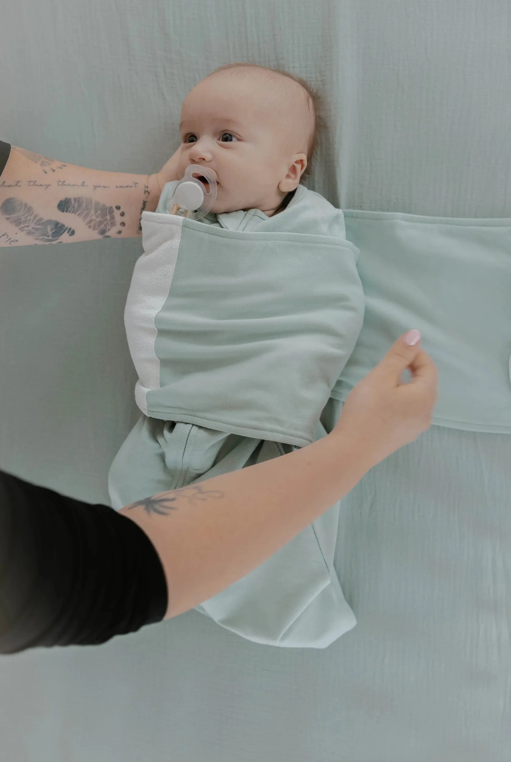 Sage Green Butterfly Swaddle
