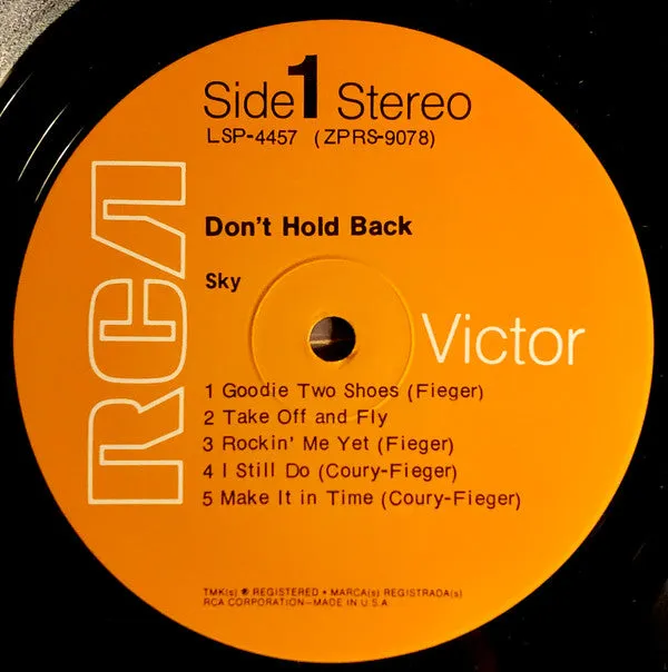 Sky (20) - Don't Hold Back (LP, Album, Hol) (NM or M-)
