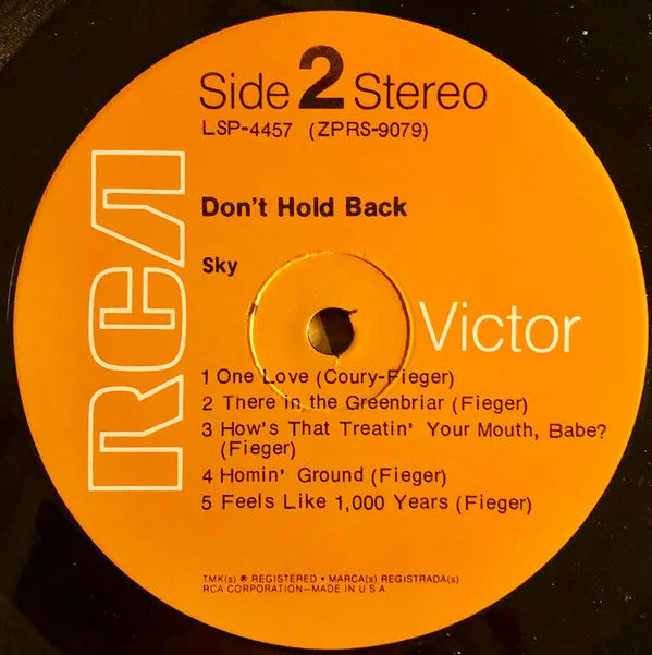 Sky (20) - Don't Hold Back (LP, Album, Hol) (NM or M-)