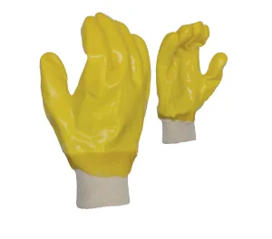 Smooth finish yellow PVC supported glove (MEN'S)