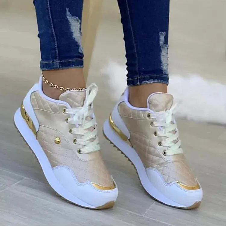 Sneakers Mesh Lace Up Fashion Women Flats Outdoor Comfortable Breathable