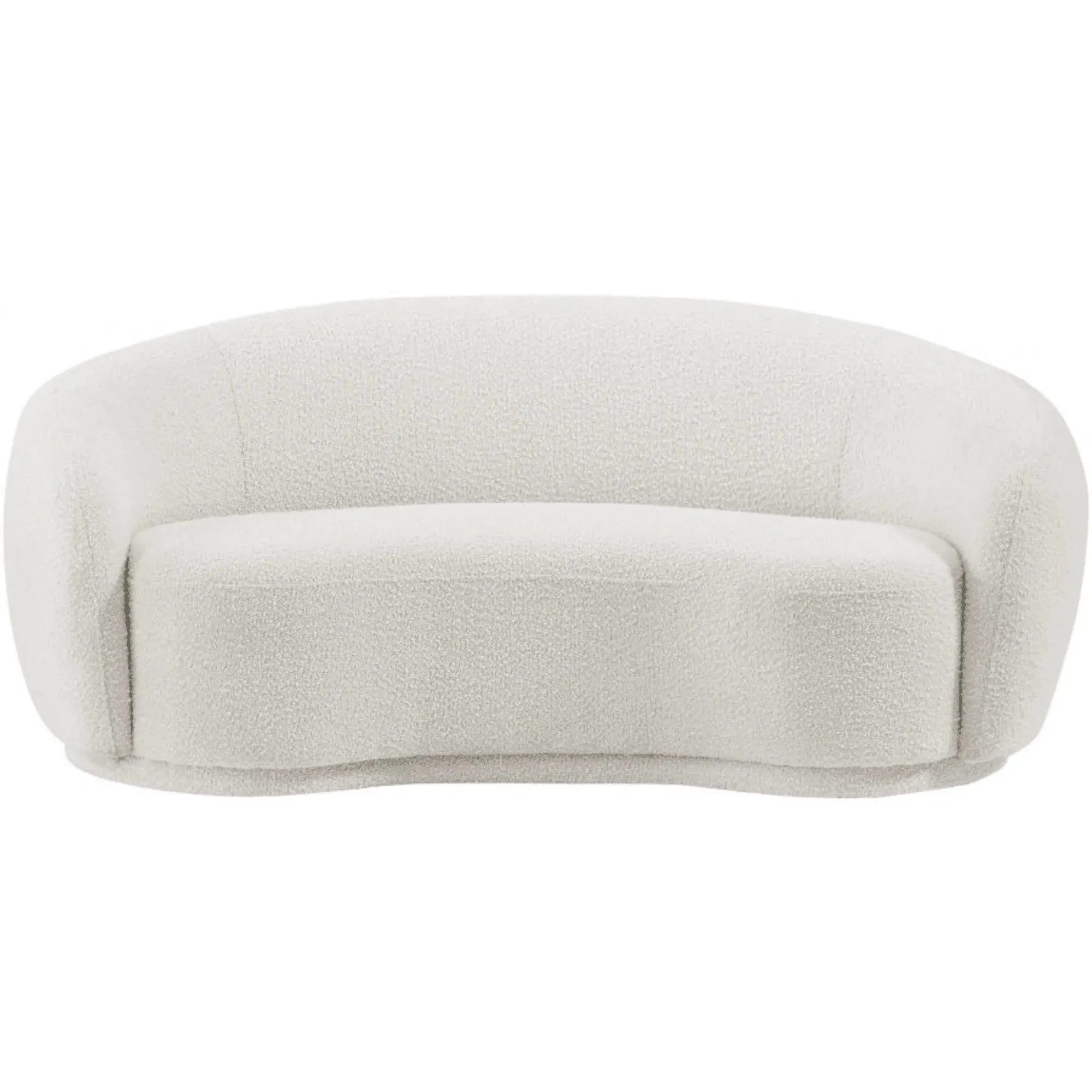 Snug Rounded Back Rich Cream Modern Boucle Sofa