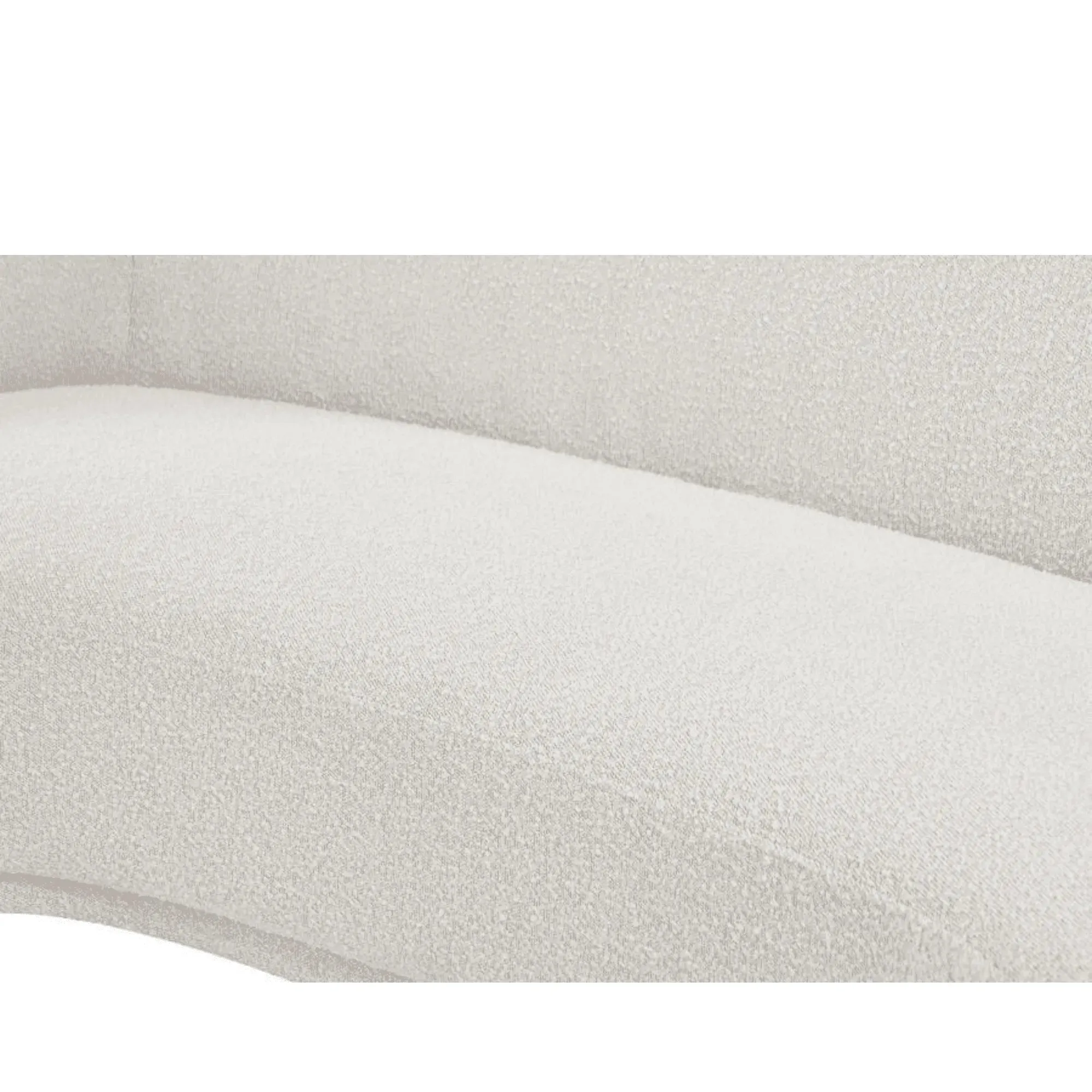 Snug Rounded Back Rich Cream Modern Boucle Sofa
