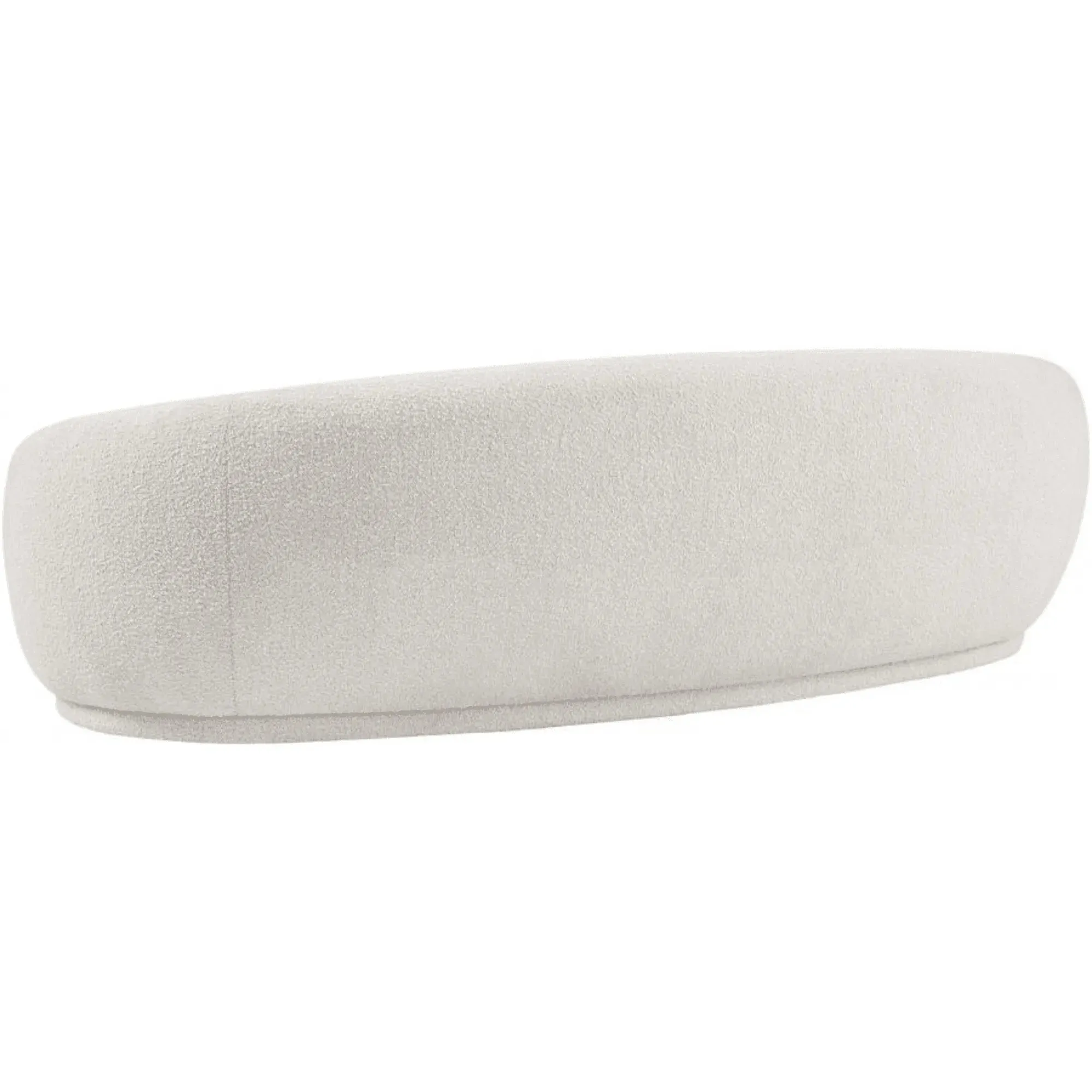 Snug Rounded Back Rich Cream Modern Boucle Sofa