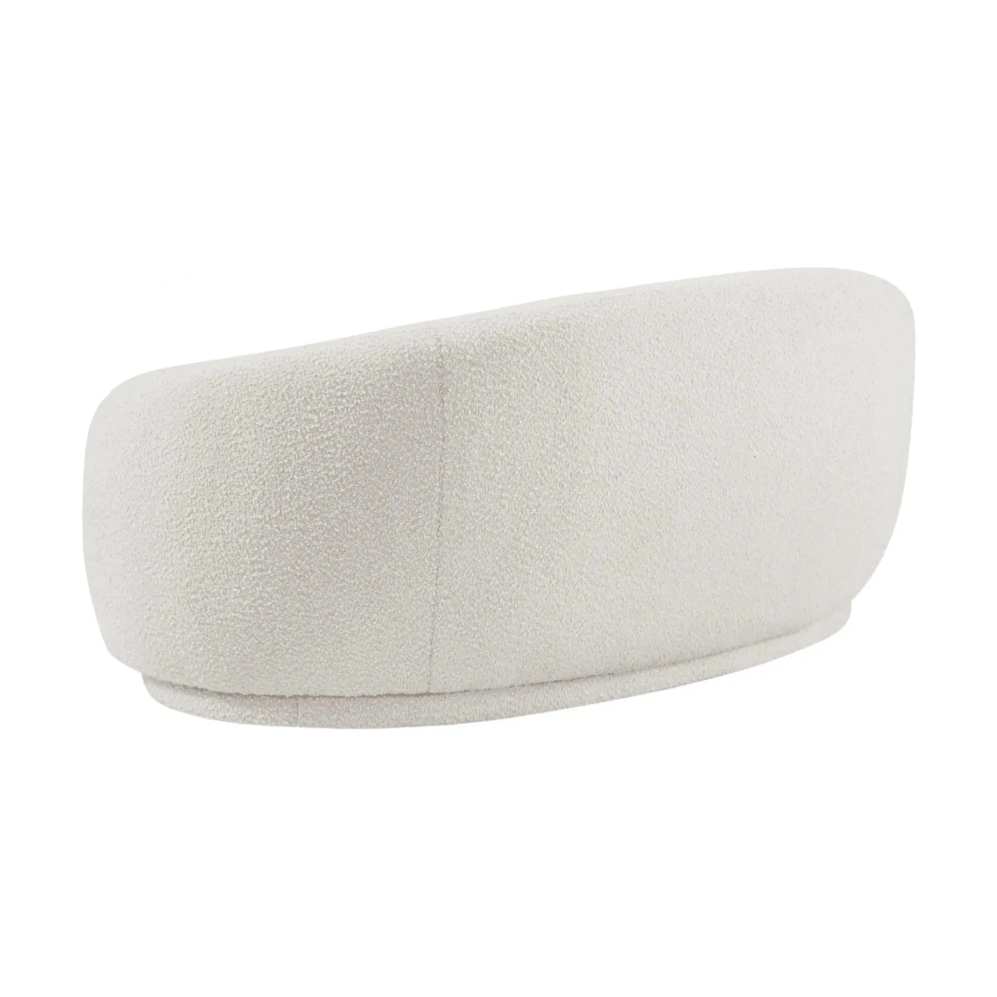 Snug Rounded Back Rich Cream Modern Boucle Sofa