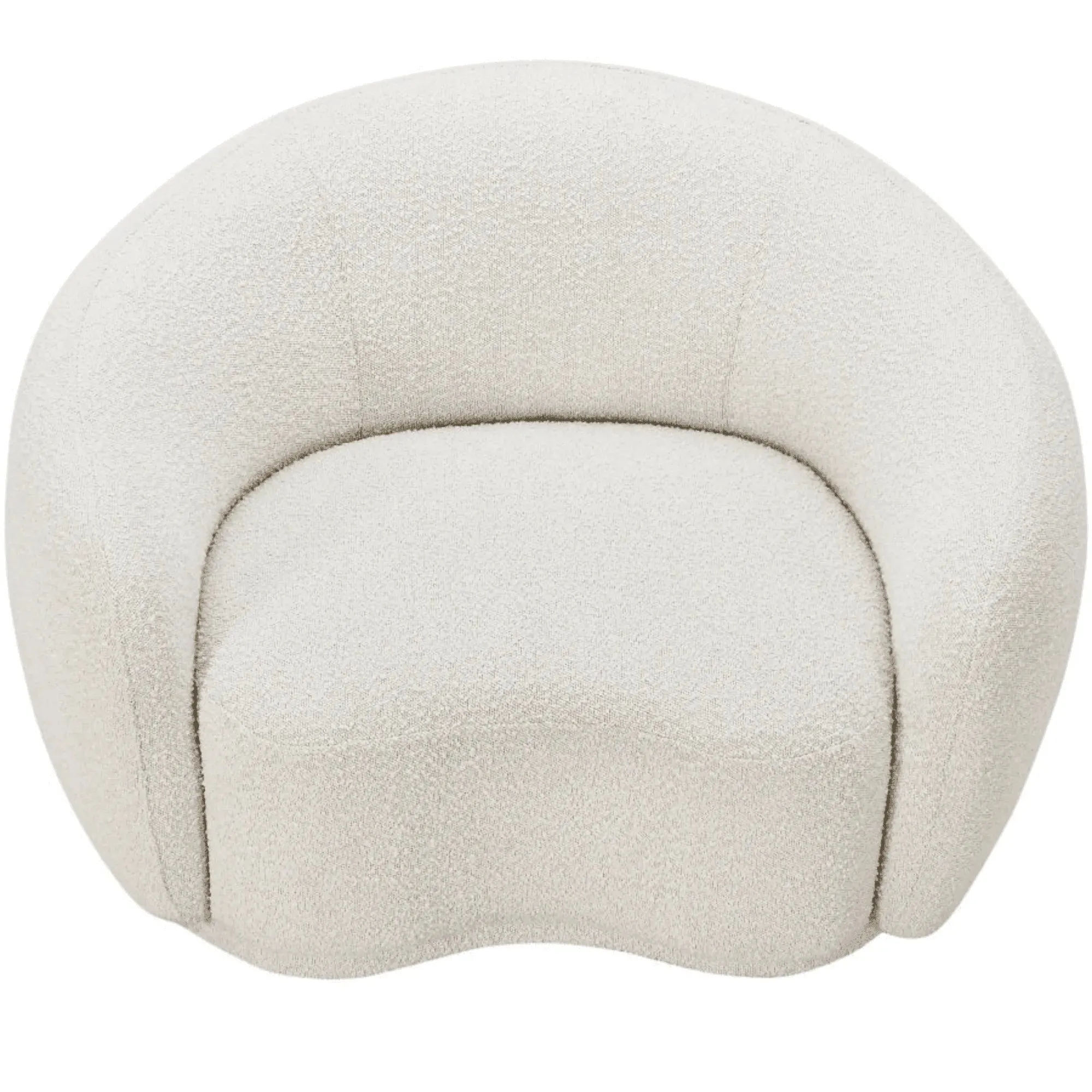 Snug Rounded Back Rich Cream Modern Boucle Sofa