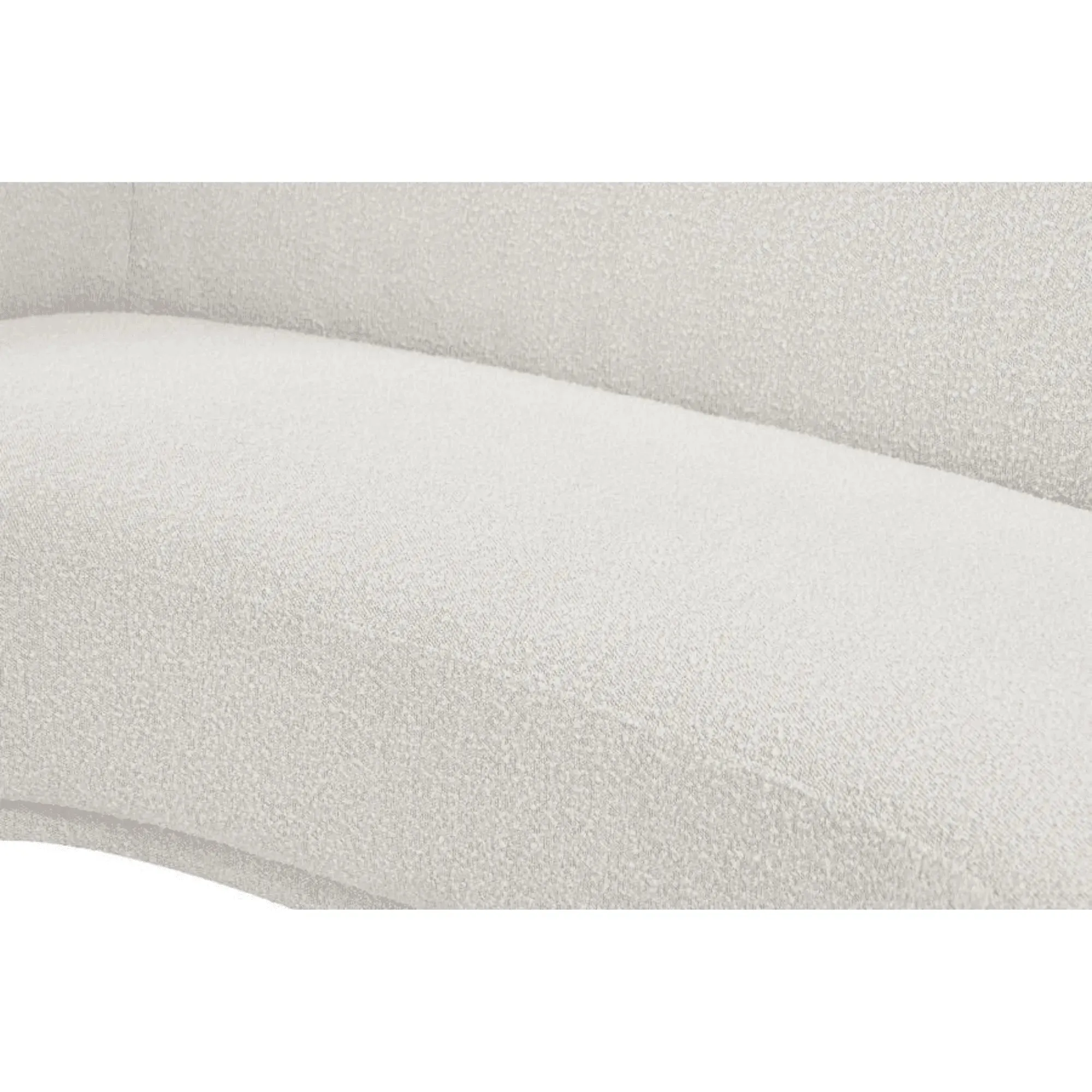 Snug Rounded Back Rich Cream Modern Boucle Sofa