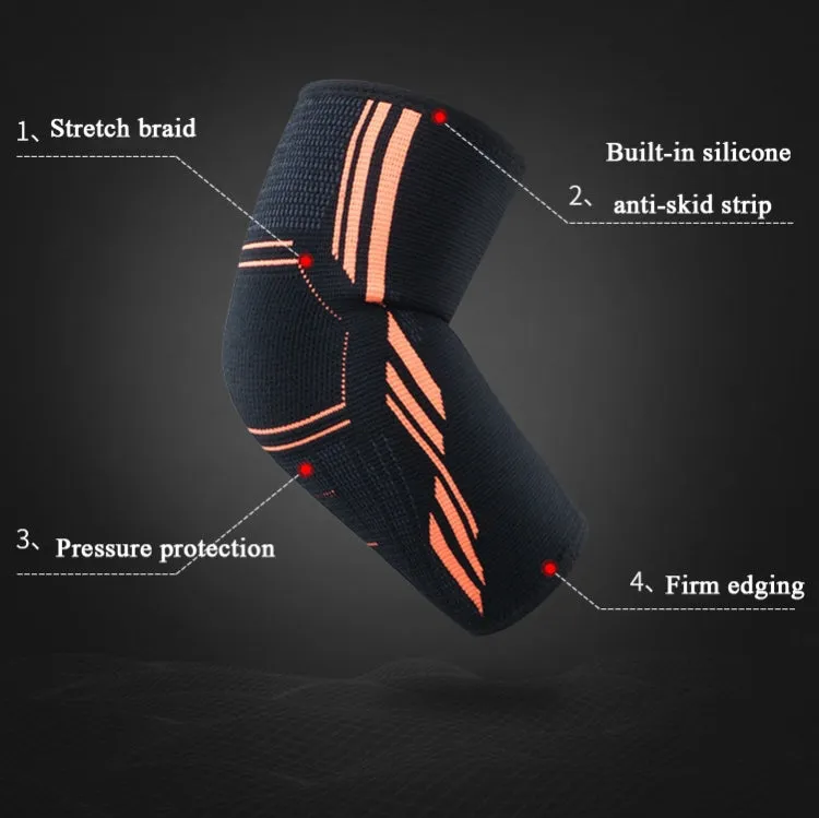 Sports Elbow Pads Breathable Pressurized Arm Guards Basketball Tennis Badminton Elbow Protectors, Size:  XL (Black Gray)
