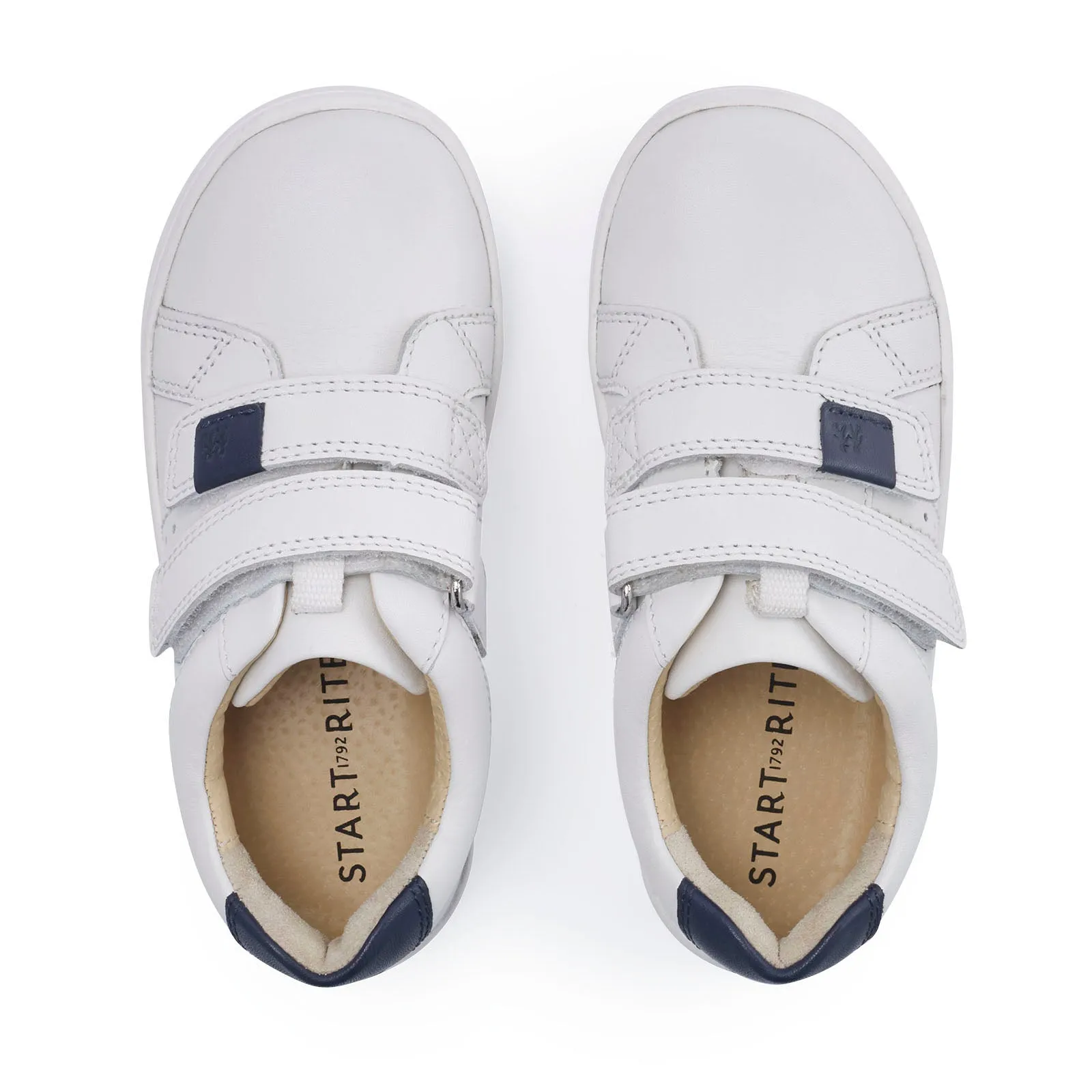 Start-Rite Explore 1742_4 Boys White Leather Touch Fastening Trainers
