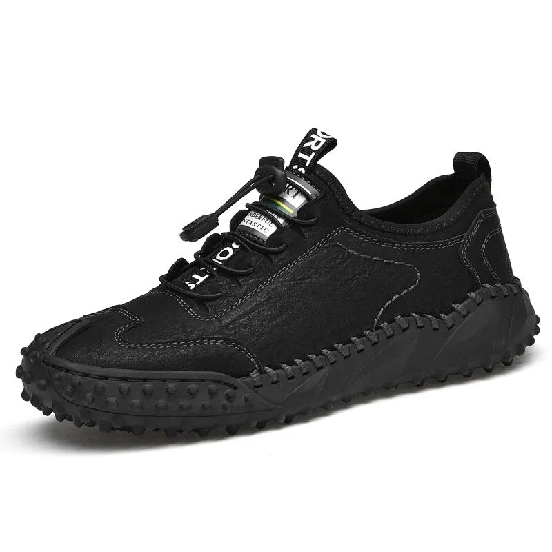 Summer Men's Shoes Leather Sneakers Men's Mesh Breathable Sneakers Original Men's Moccasins Loafers Sneakers Brand Boat Shoes
