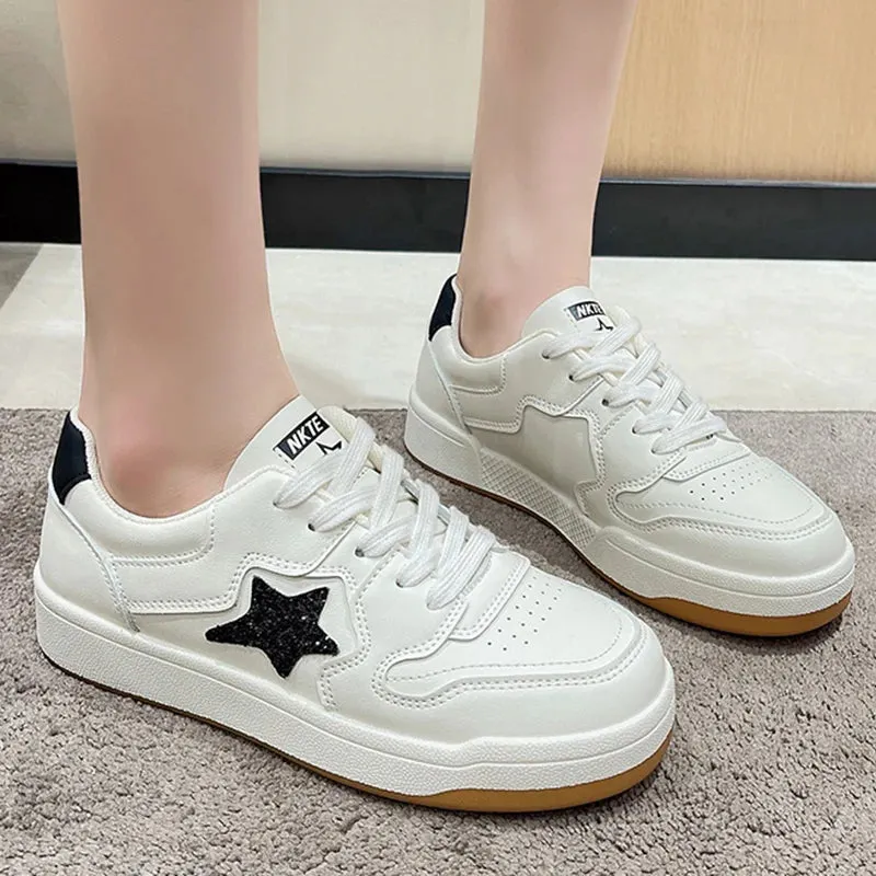 TAVIMART  -  Women Casual Sneakers Shine Stars Running Sport Shoes Tennis Skateboard Trainers Skate Flats Soft Outdoor Walking Sneakers 35-40