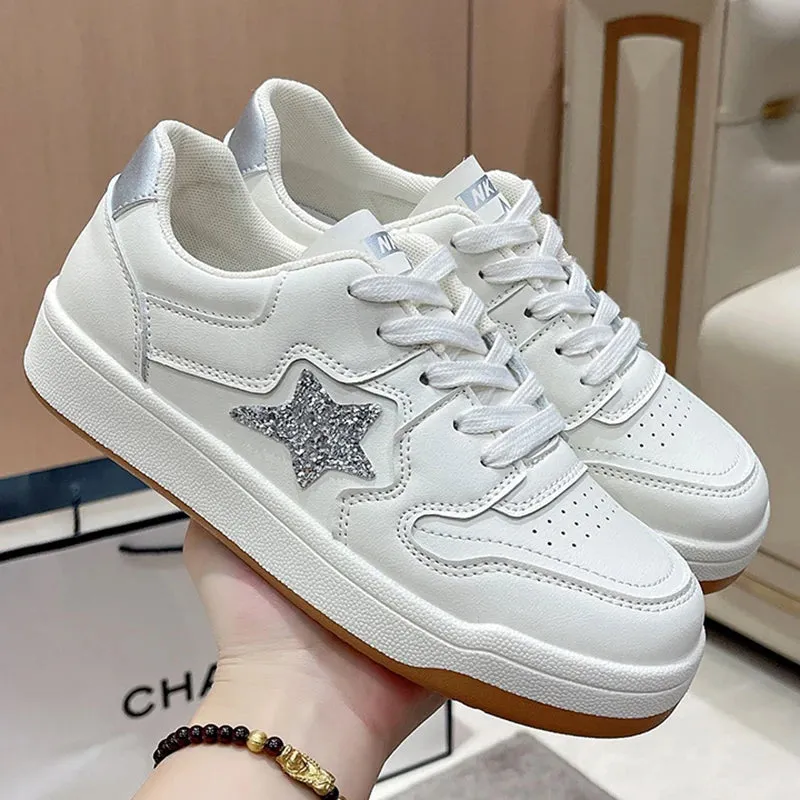 TAVIMART  -  Women Casual Sneakers Shine Stars Running Sport Shoes Tennis Skateboard Trainers Skate Flats Soft Outdoor Walking Sneakers 35-40