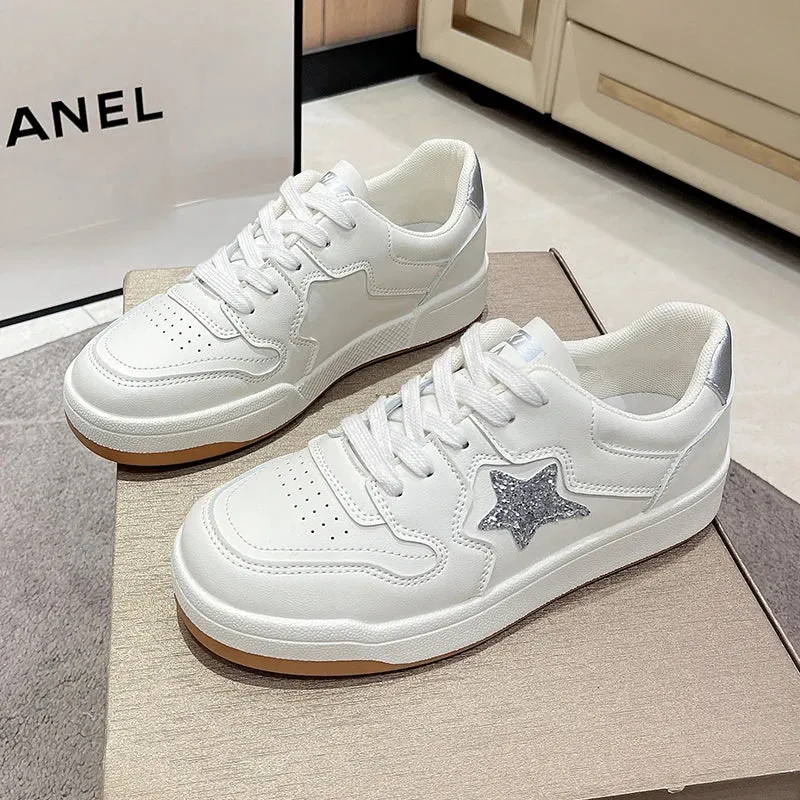 TAVIMART  -  Women Casual Sneakers Shine Stars Running Sport Shoes Tennis Skateboard Trainers Skate Flats Soft Outdoor Walking Sneakers 35-40