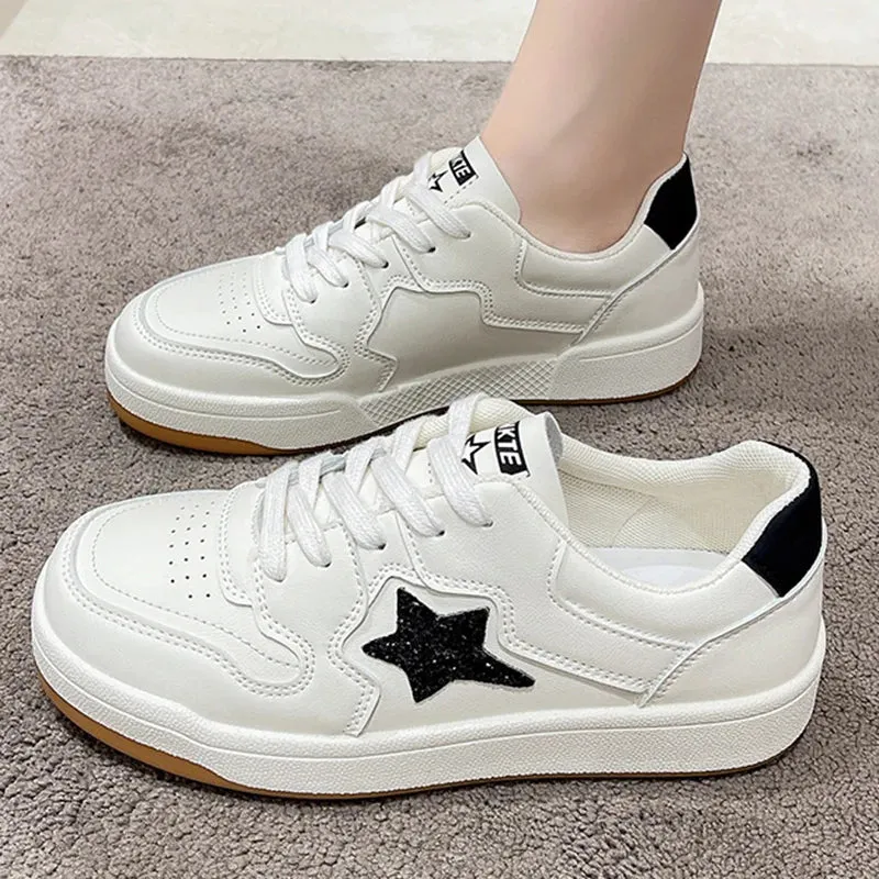 TAVIMART  -  Women Casual Sneakers Shine Stars Running Sport Shoes Tennis Skateboard Trainers Skate Flats Soft Outdoor Walking Sneakers 35-40
