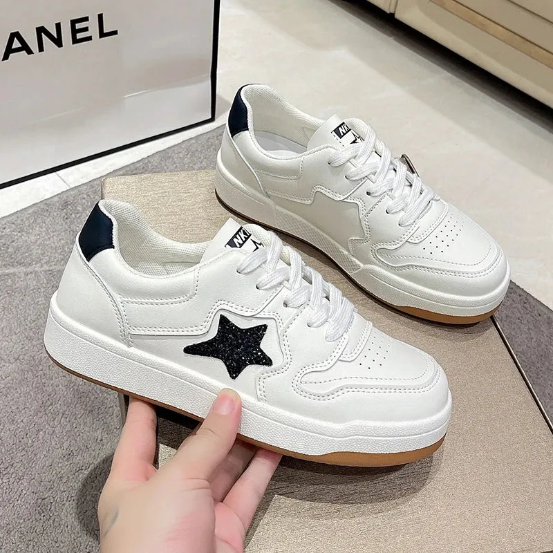 TAVIMART  -  Women Casual Sneakers Shine Stars Running Sport Shoes Tennis Skateboard Trainers Skate Flats Soft Outdoor Walking Sneakers 35-40