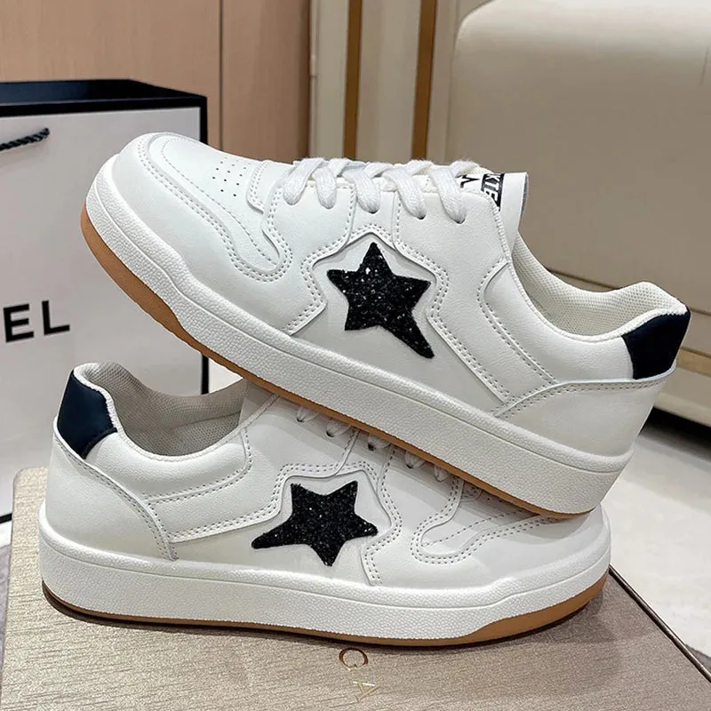 TAVIMART  -  Women Casual Sneakers Shine Stars Running Sport Shoes Tennis Skateboard Trainers Skate Flats Soft Outdoor Walking Sneakers 35-40