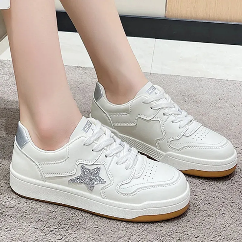 TAVIMART  -  Women Casual Sneakers Shine Stars Running Sport Shoes Tennis Skateboard Trainers Skate Flats Soft Outdoor Walking Sneakers 35-40
