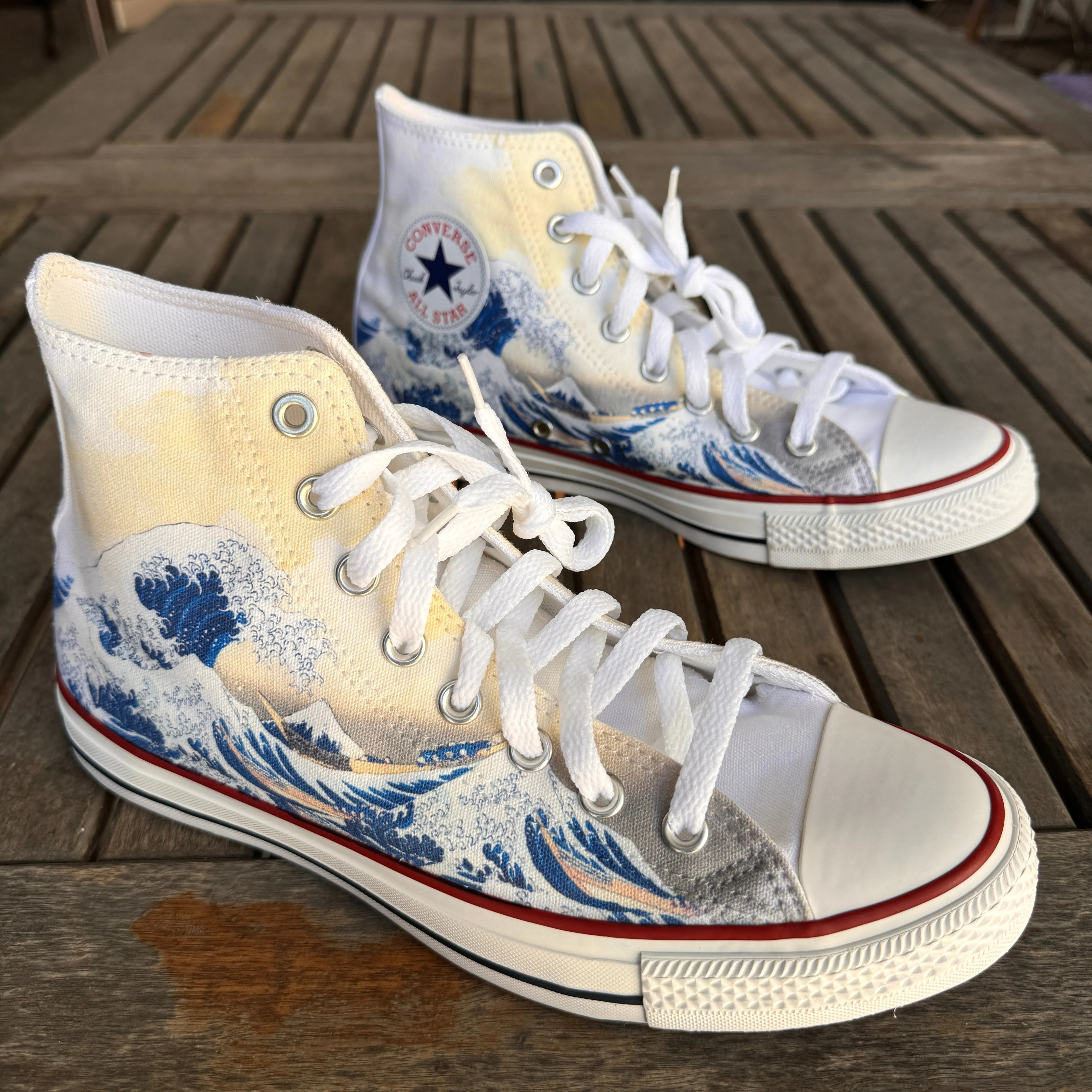 The Great Wave Converse High Top Chuck Taylor Shoes