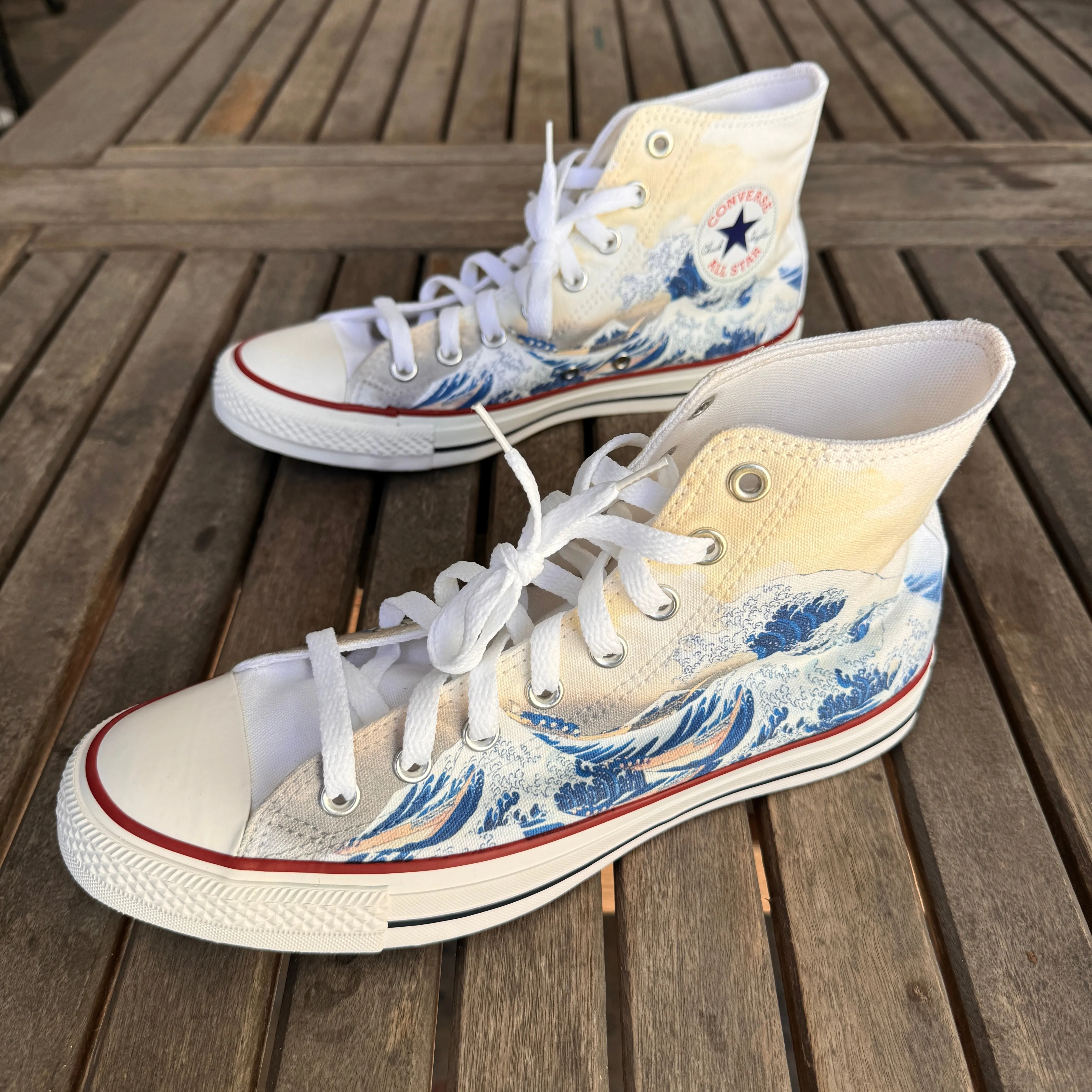 The Great Wave Converse High Top Chuck Taylor Shoes