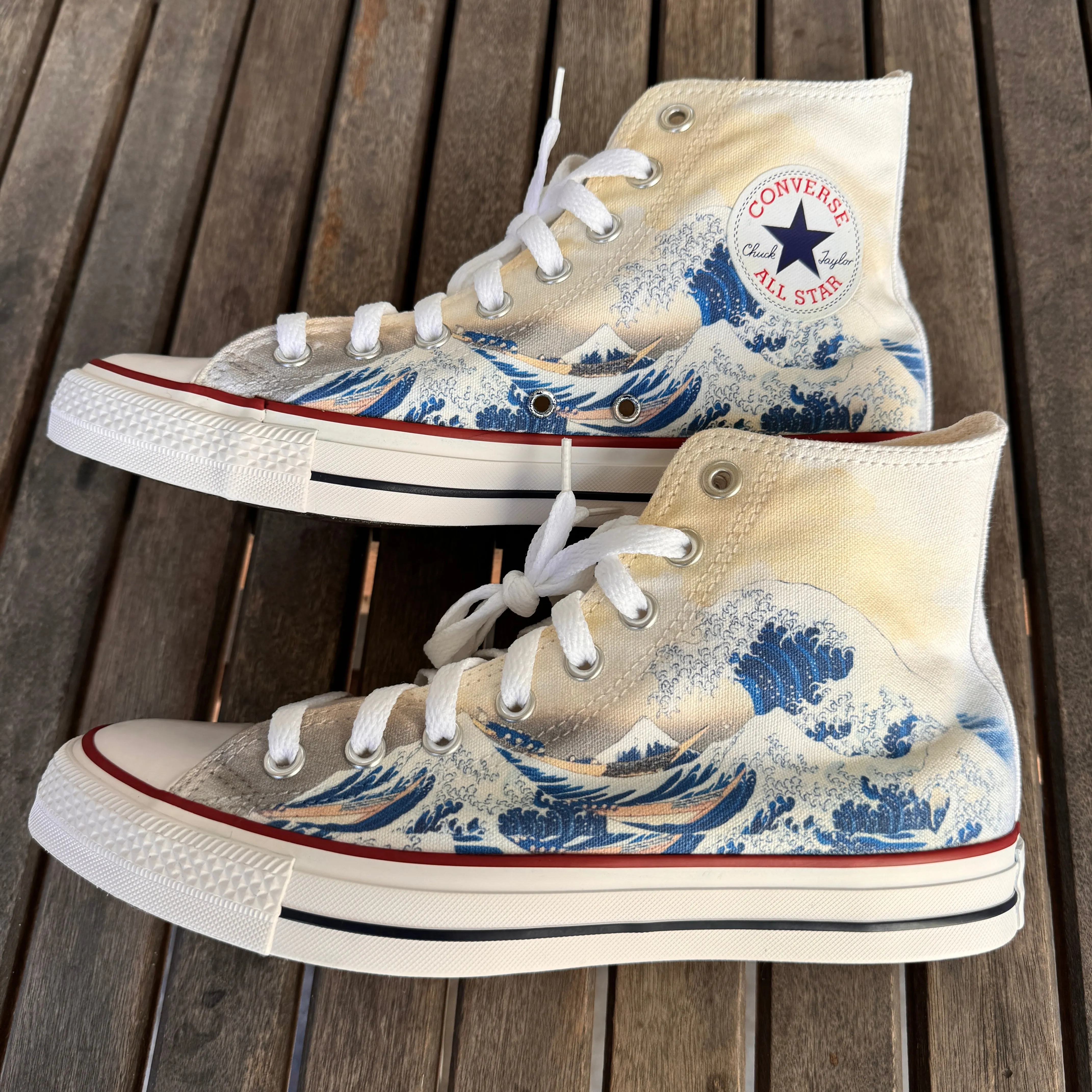The Great Wave Converse High Top Chuck Taylor Shoes