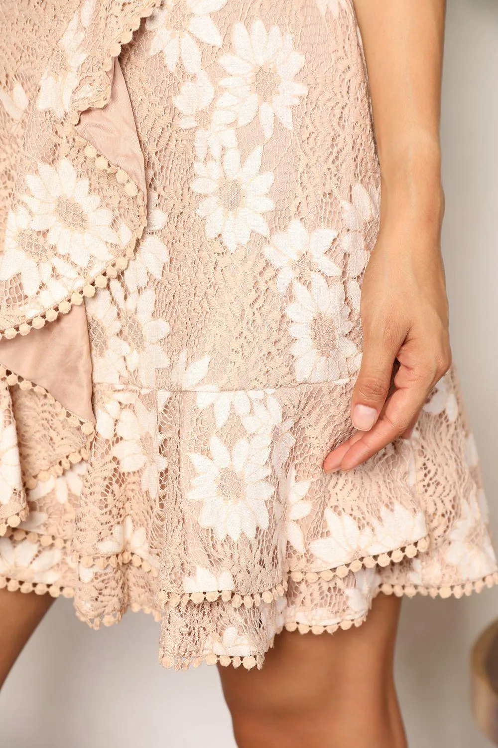 Tie-Waist Flutter Sleeve Dress