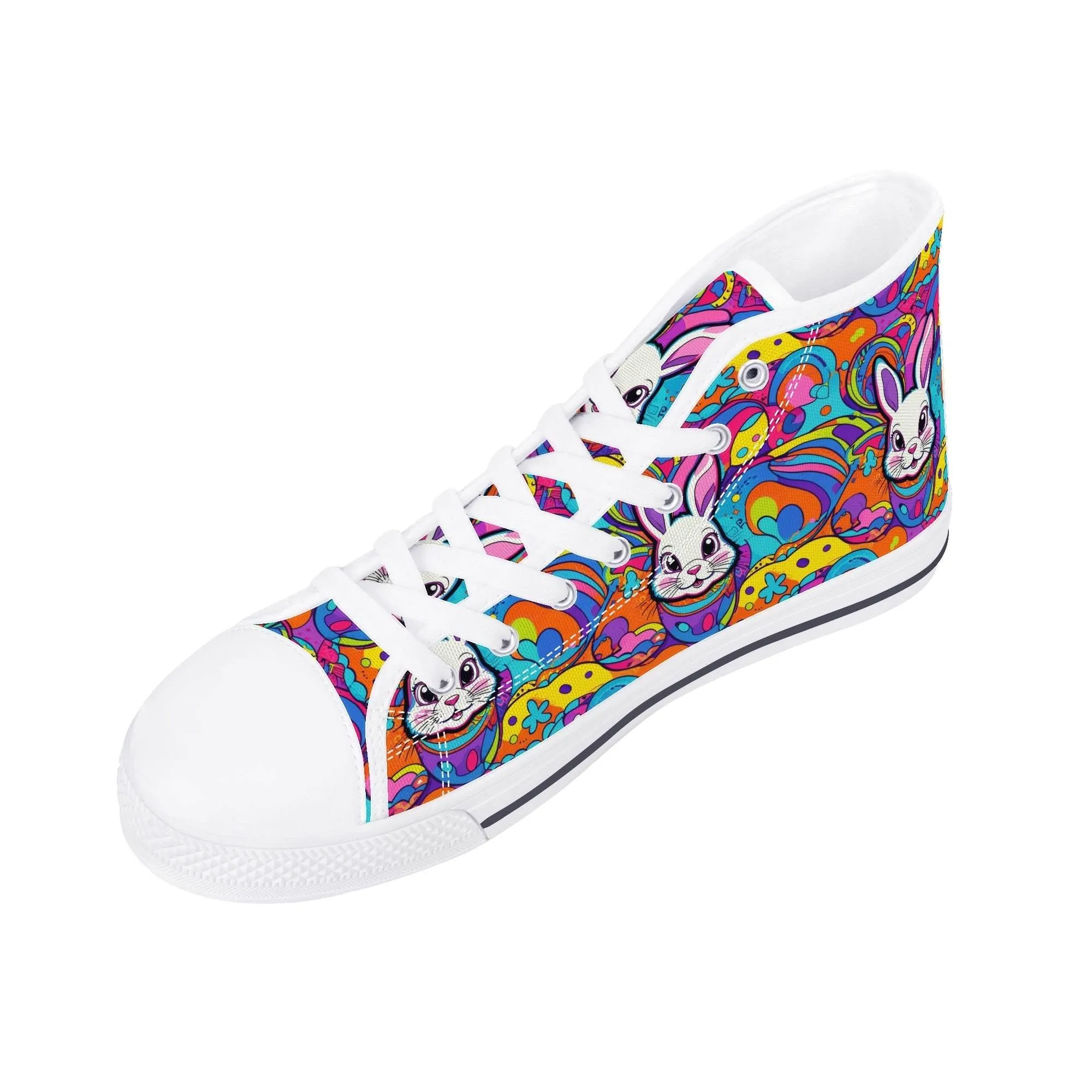 Trippy Bunny Womens High Top Canvas Shoes