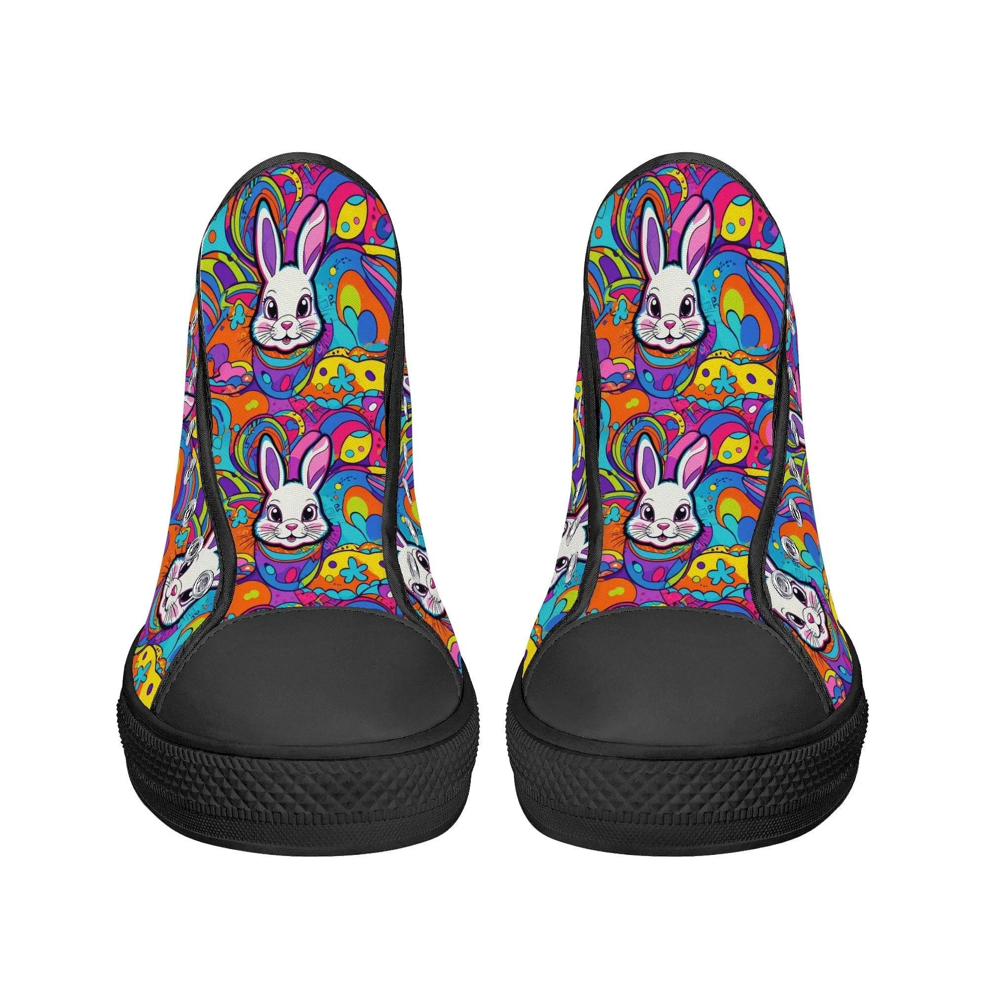Trippy Bunny Womens High Top Canvas Shoes