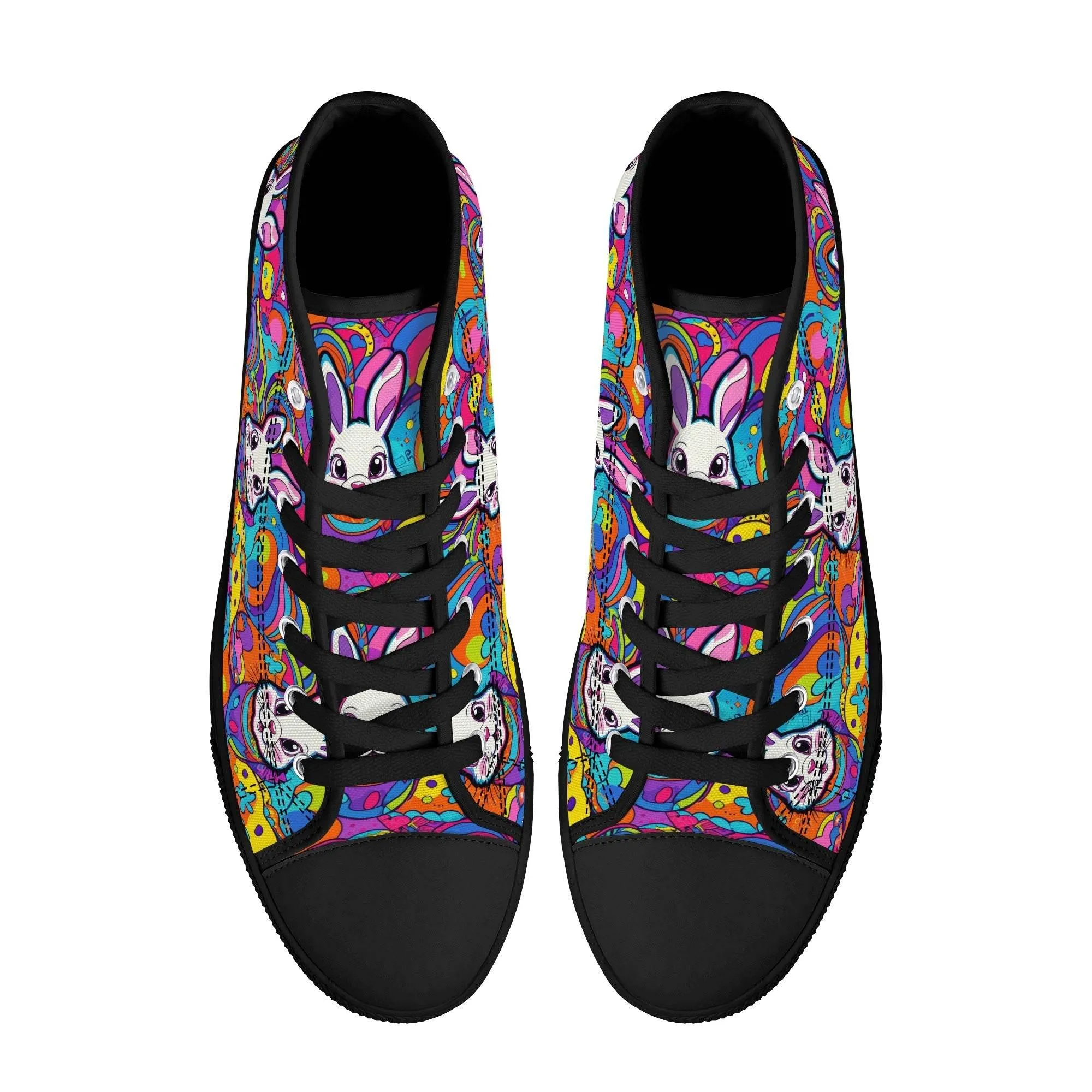 Trippy Bunny Womens High Top Canvas Shoes